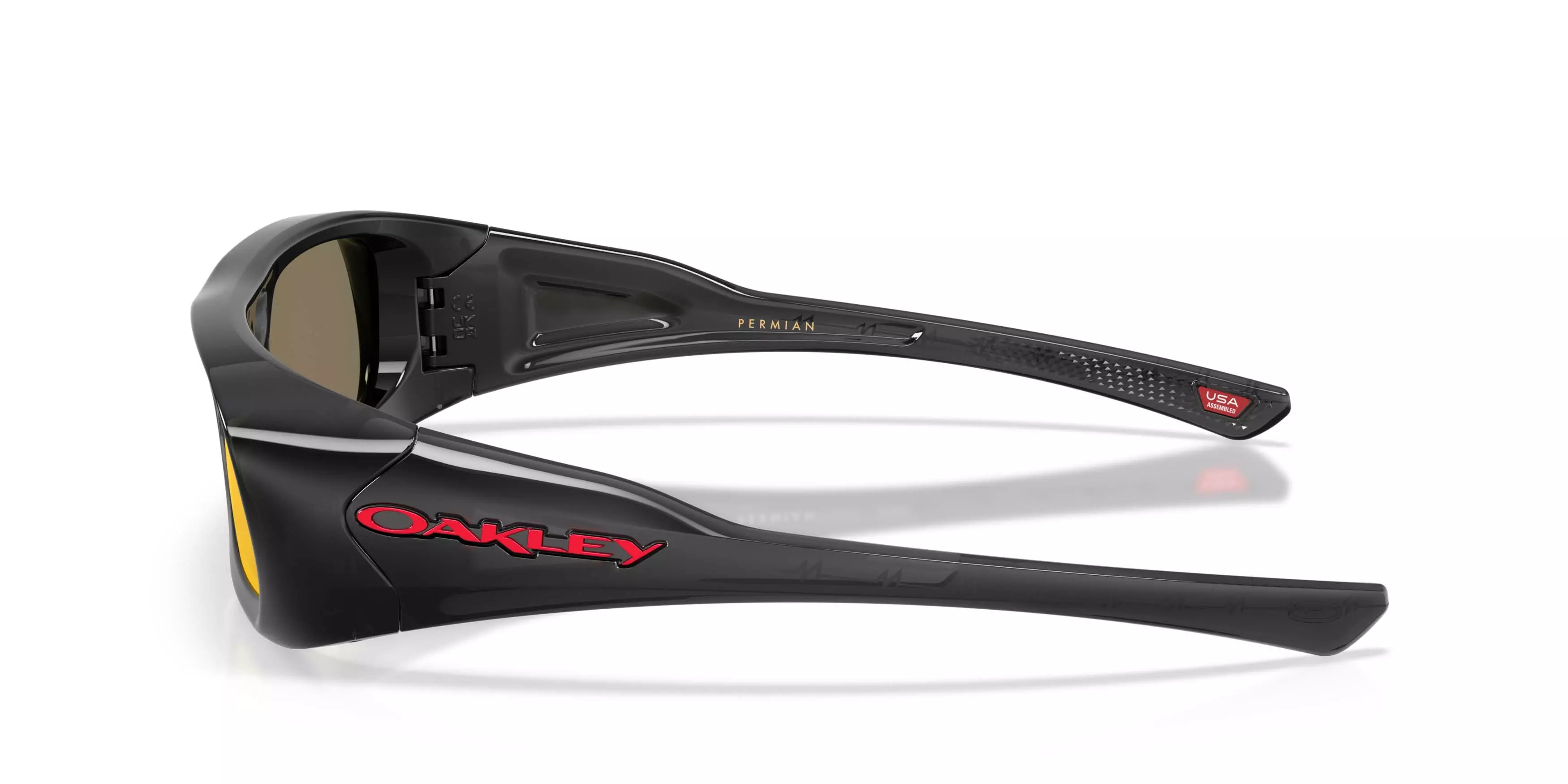 Oakley Players Collection Permian Prizm Black Sunglasses - Black Ink - BLACK/RED