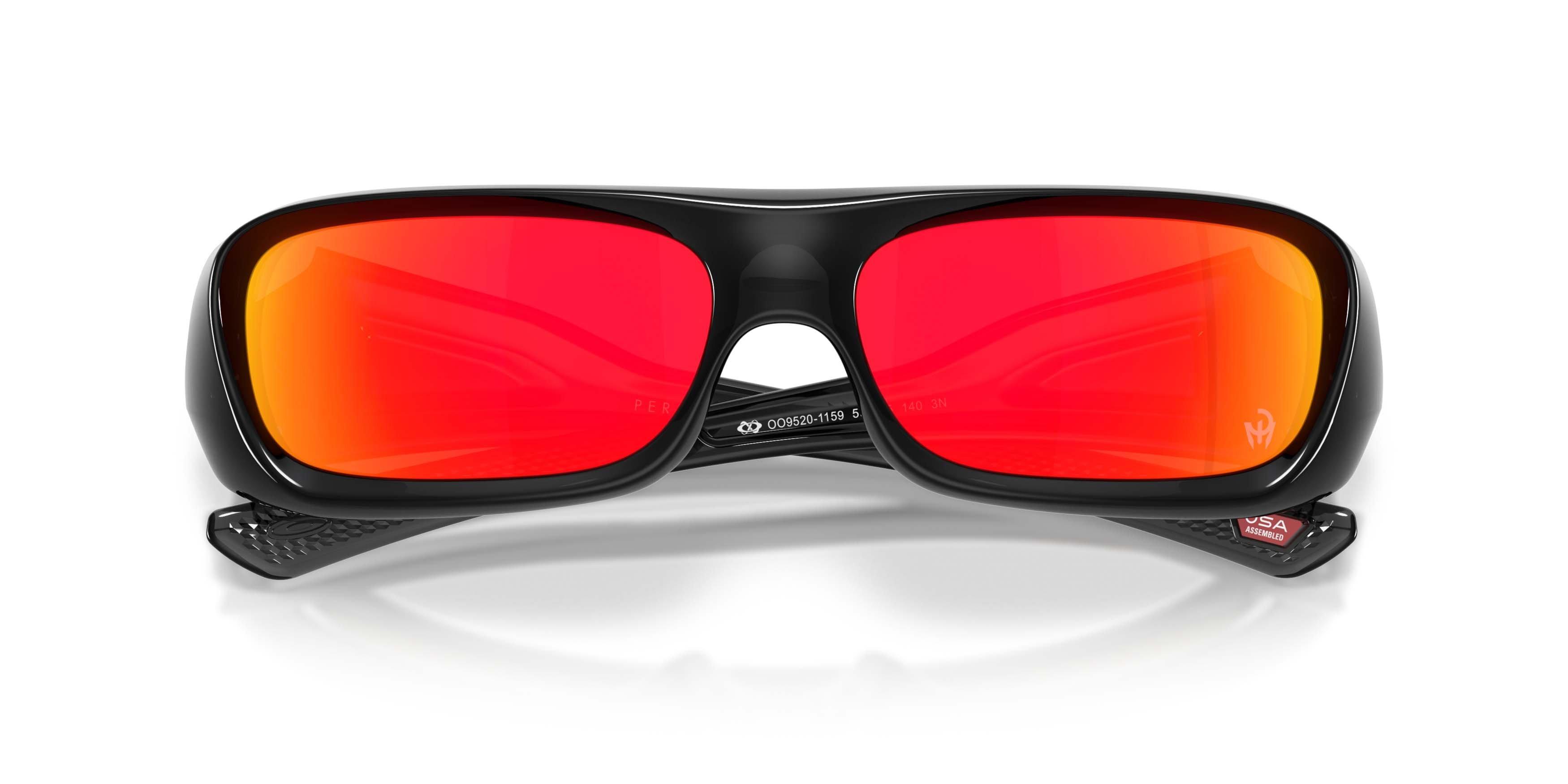 Oakley Players Collection Permian Prizm Black Sunglasses - Black Ink - BLACK/RED