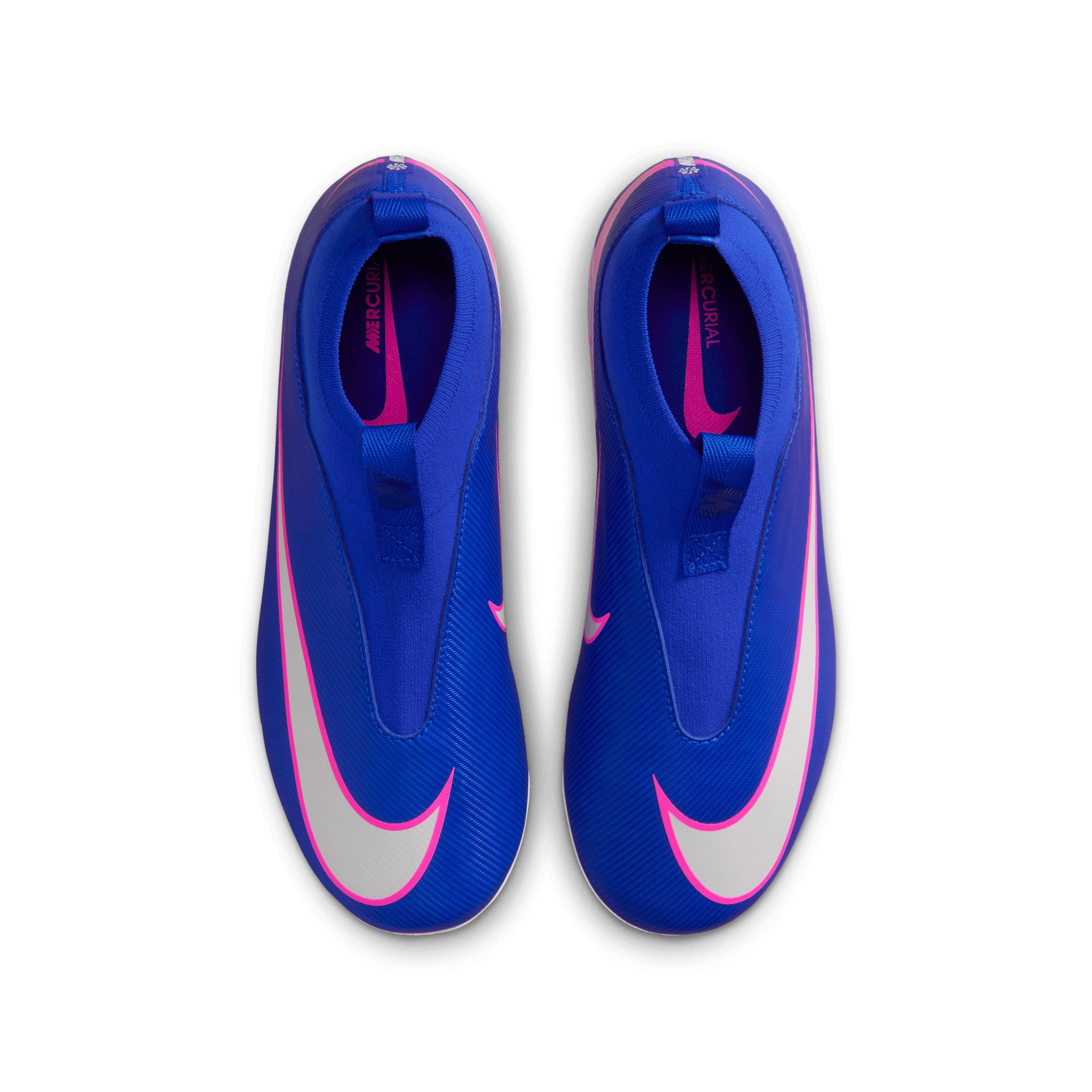 Nike Mercurial Superfly 10 Academy "Racer Blue/White" Grade School Kids' Soccer Cleat - BLUE/WHITE Thumbnail View 4