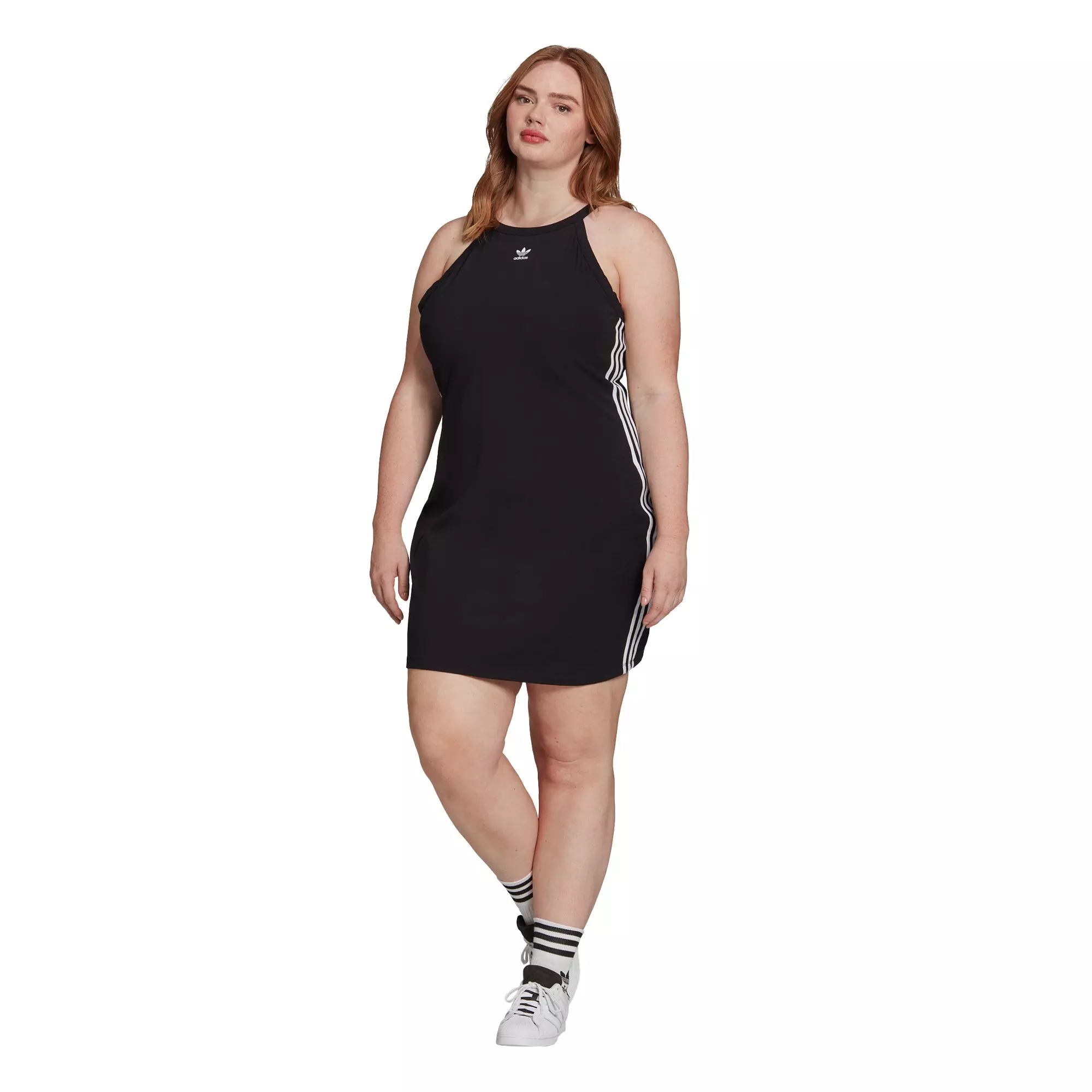 adidas Women's Originals Classics Adicolor Tight Summer Dress-Black - BLACK