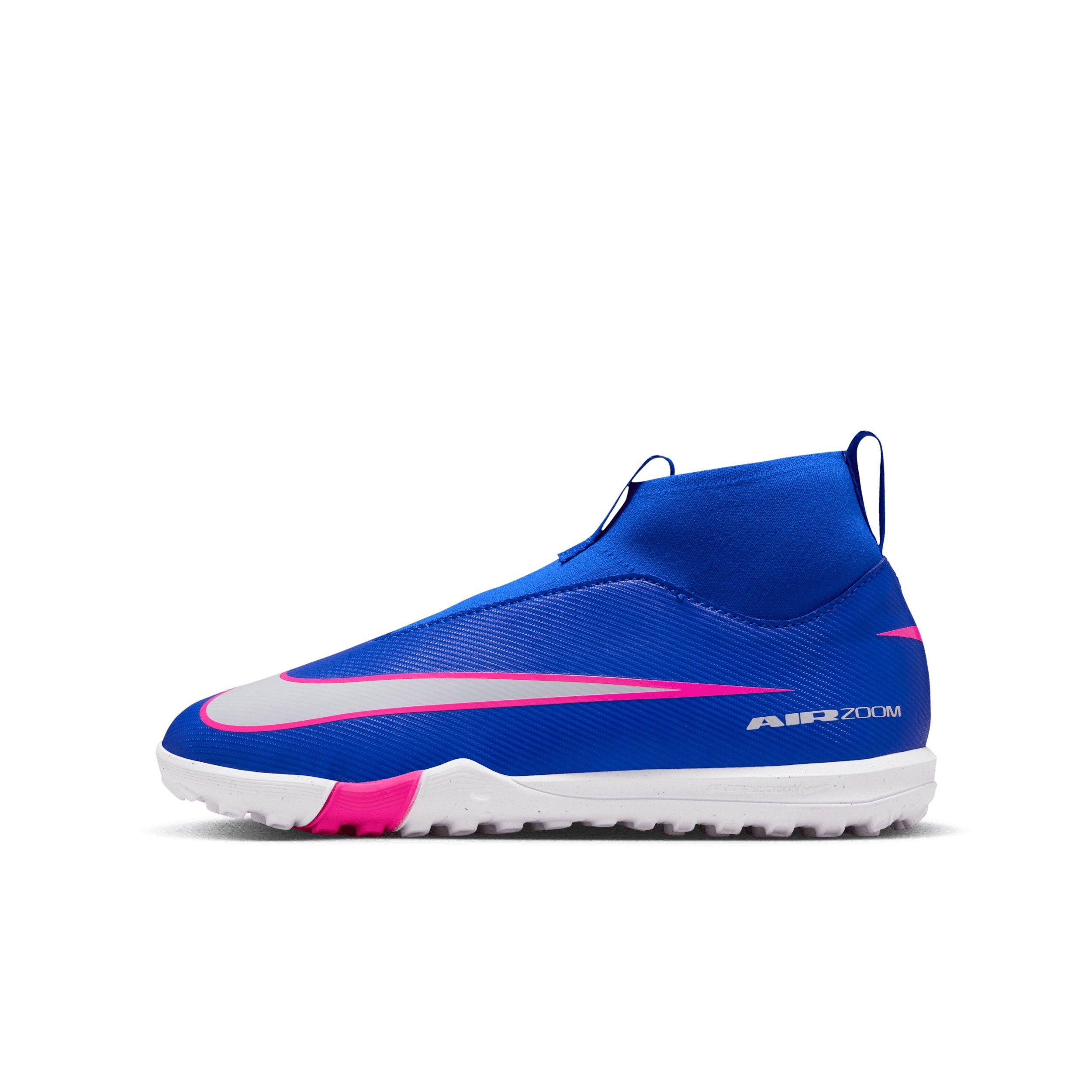 Nike Mercurial Superfly 10 Academy Turf "Racer Blue/White" Grade School Kids' Soccer Cleat - BLUE/WHITE Thumbnail View 2
