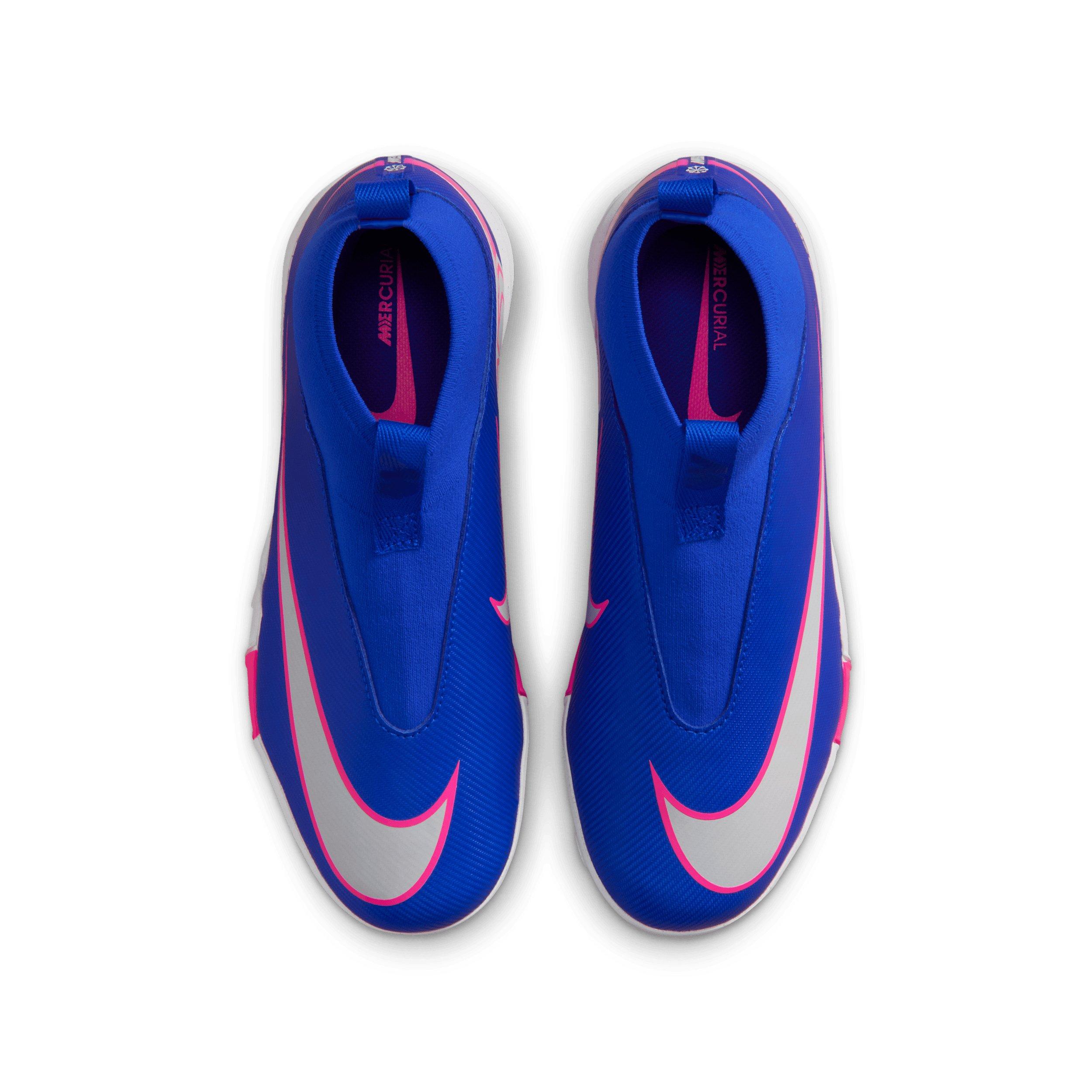 Nike Mercurial Superfly 10 Academy Turf "Racer Blue/White" Grade School Kids' Soccer Cleat - BLUE/WHITE Thumbnail View 4