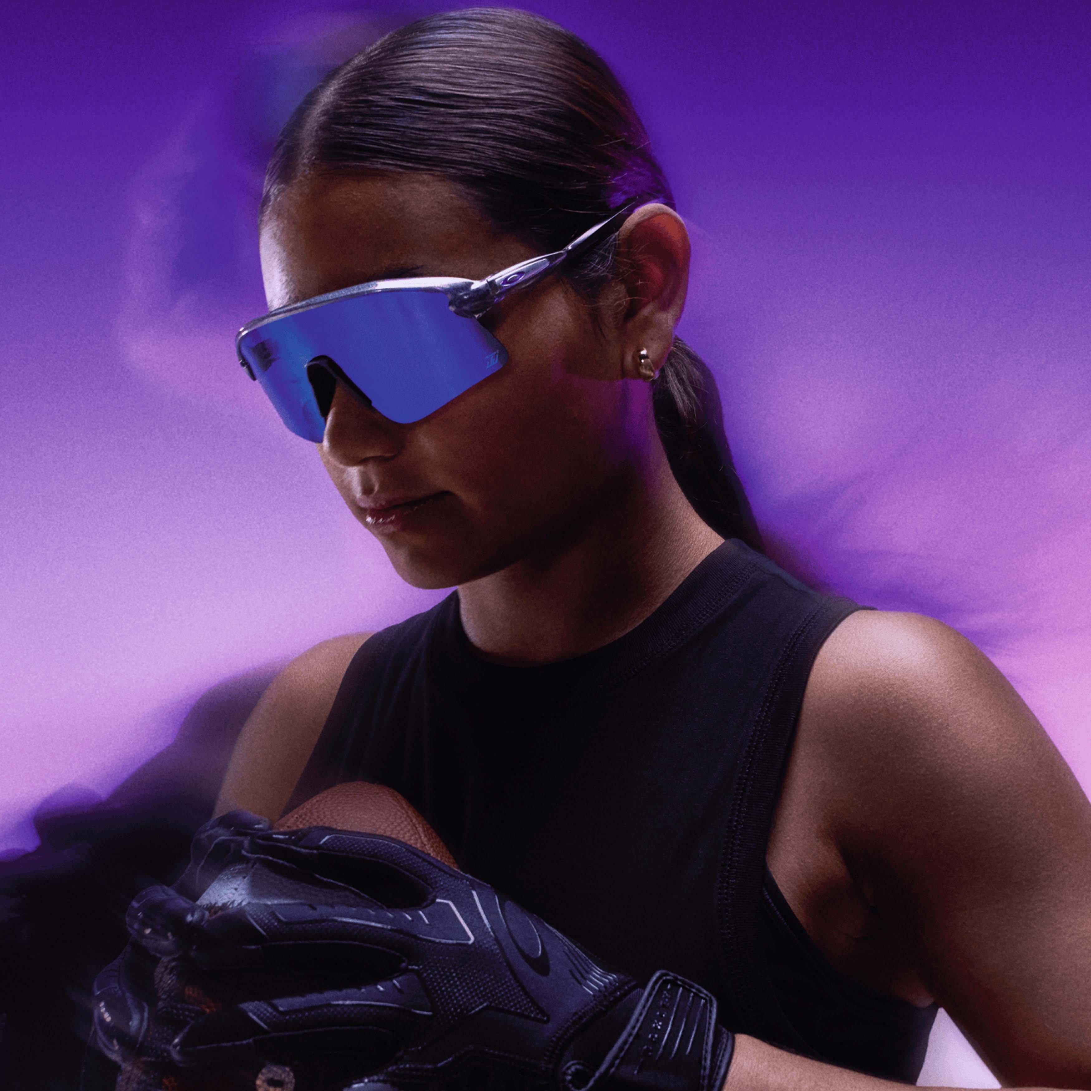 Oakley Justin Jefferson Signature Series Stunt Devil S Prizm Violet Sunglasses - Grey Ink Moondust - GREY/PURPLE
