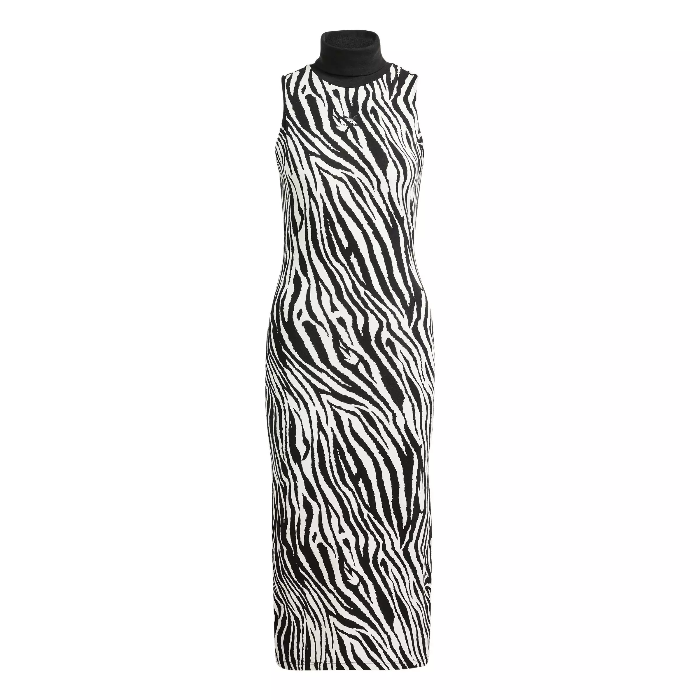 adidas Women's Originals All Over Zebra Print Dress - White/Black - WHITE/BLACK