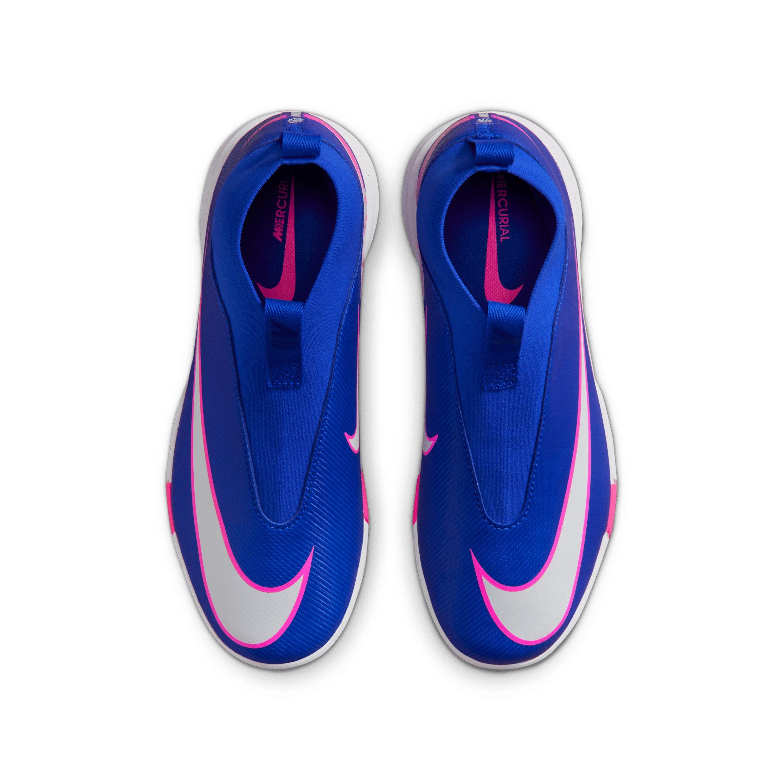 Nike Mercurial Superfly 10 Academy "Racer Blue/White" Grade School Kids' Soccer Shoe - BLUE/WHITE Thumbnail View 4