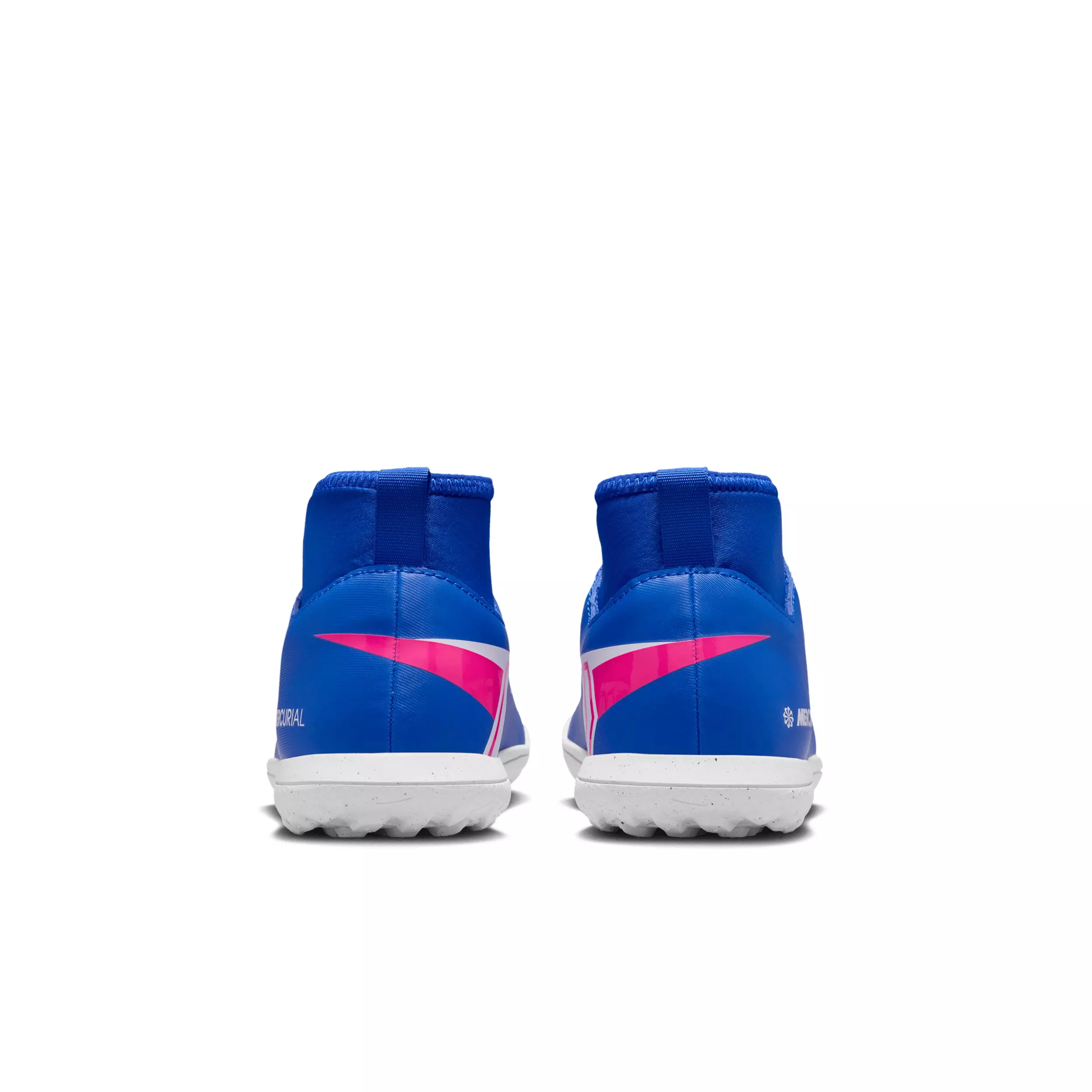 Nike Jr. Mercurial Superfly 10 Club Turf "Racer Blue/White" Grade School Kids' Soccer Shoe - BLUE/WHITE