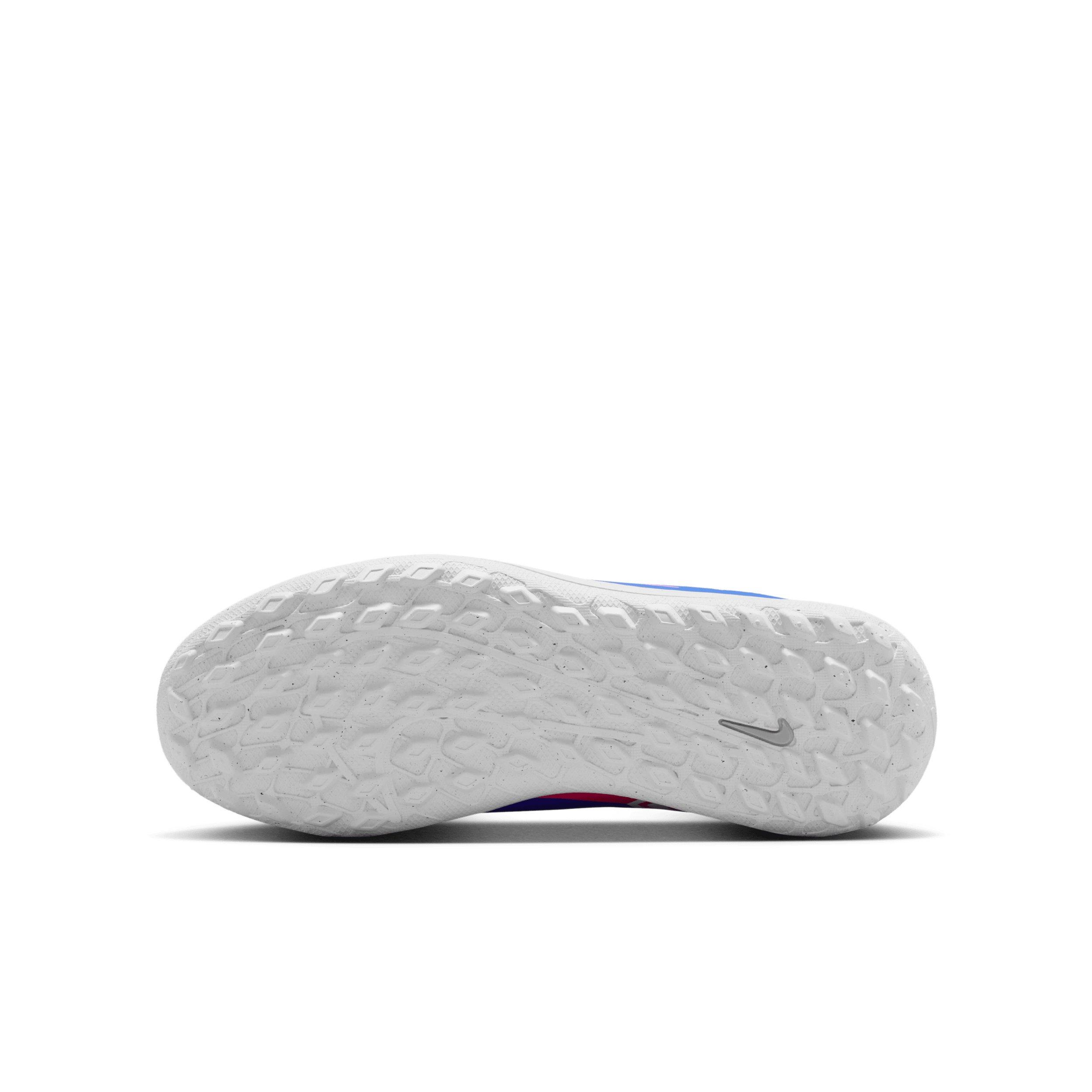 Nike Jr. Mercurial Superfly 10 Club Turf "Racer Blue/White" Grade School Kids' Soccer Shoe - BLUE/WHITE Thumbnail View 6