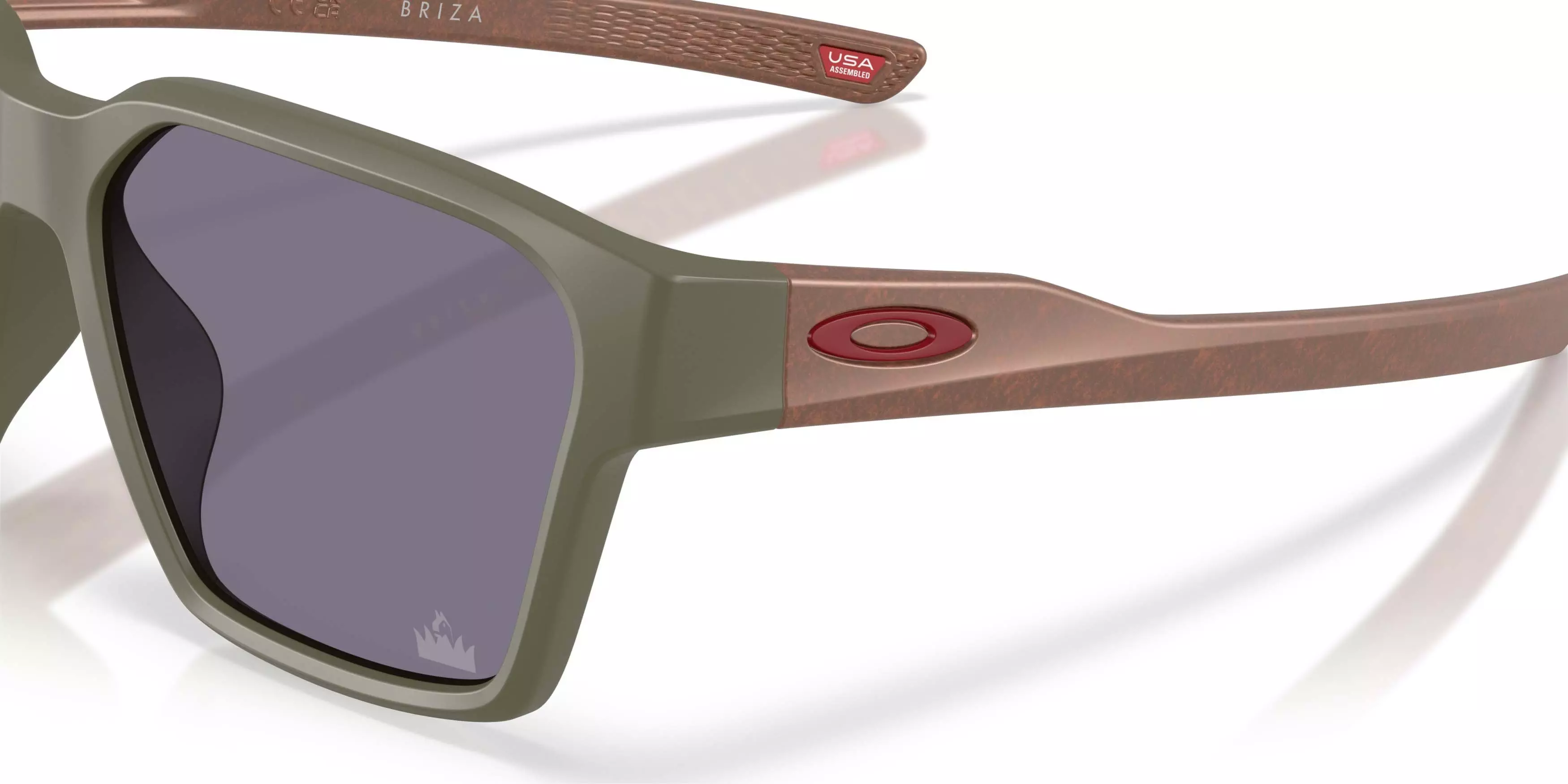 Oakley Briza Prizm Grey Sunglasses - Matte Black - GREEN/GREY