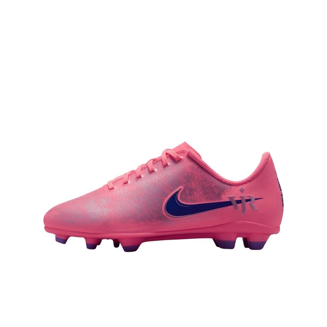 Nike "Vini Jr" Mercurial Vapor 16 Club "Sunset Pulse/Old Royal" Grade School Kids' Soccer Cleat - PINK/PURPLE Thumbnail View 2
