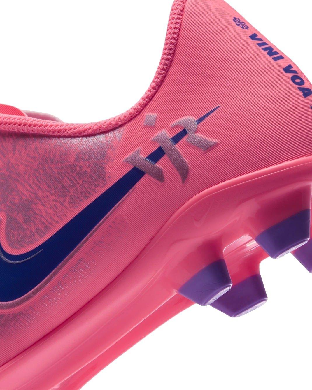 Nike "Vini Jr" Mercurial Vapor 16 Club "Sunset Pulse/Old Royal" Grade School Kids' Soccer Cleat - PINK/PURPLE Thumbnail View 7