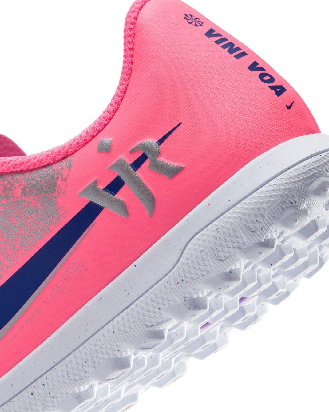 Nike "Vini Jr" Mercurial Vapor 16 Club Turf "Sunset Pulse/Old Royal" Grade School Kids' Soccer Cleat - PINK/PURPLE Thumbnail View 7