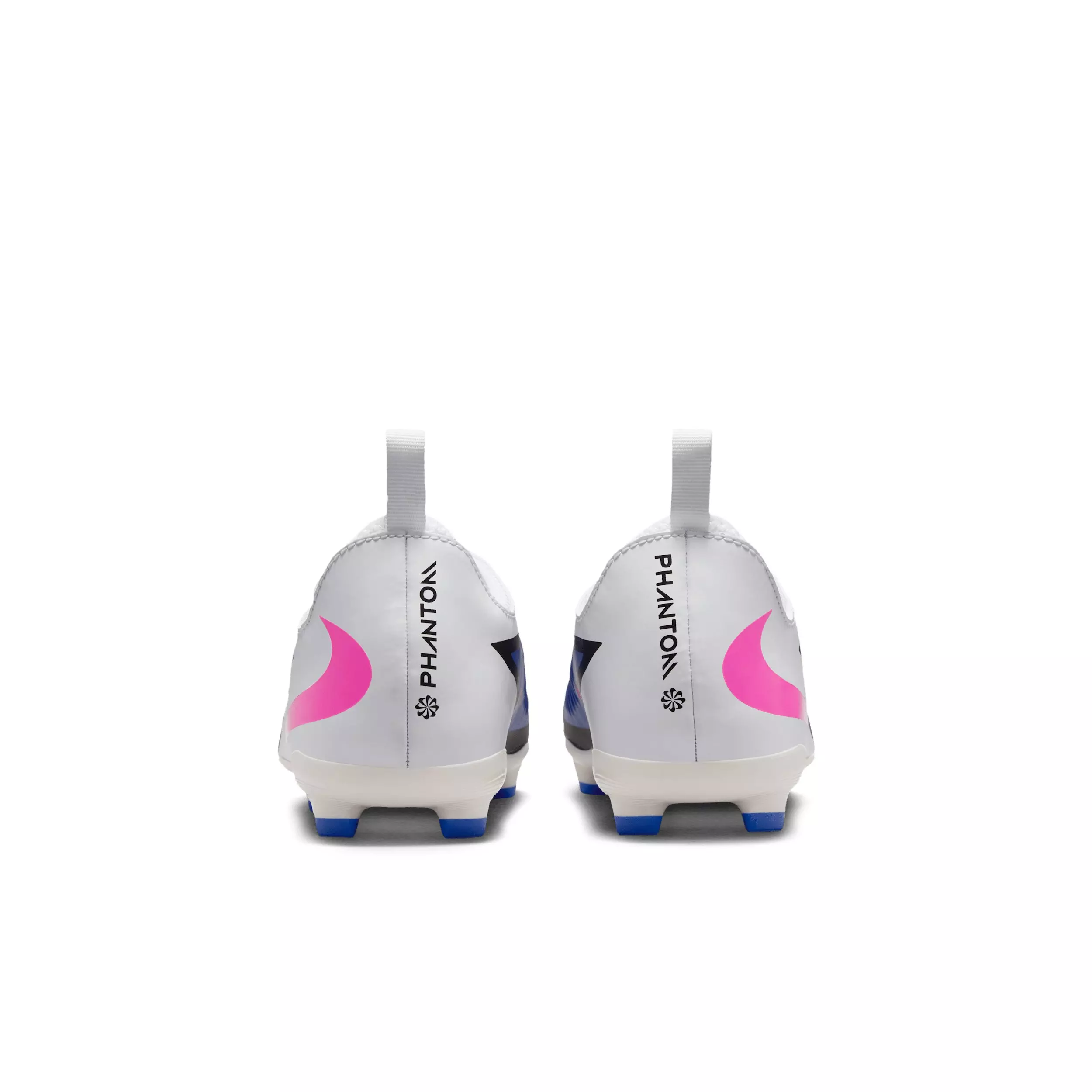 Nike Jr. Phantom 6 Low Academy MG "Racer Blue/White/Pink Blast" Grade School Kids' Soccer Cleat - BLUE/WHITE/PINK