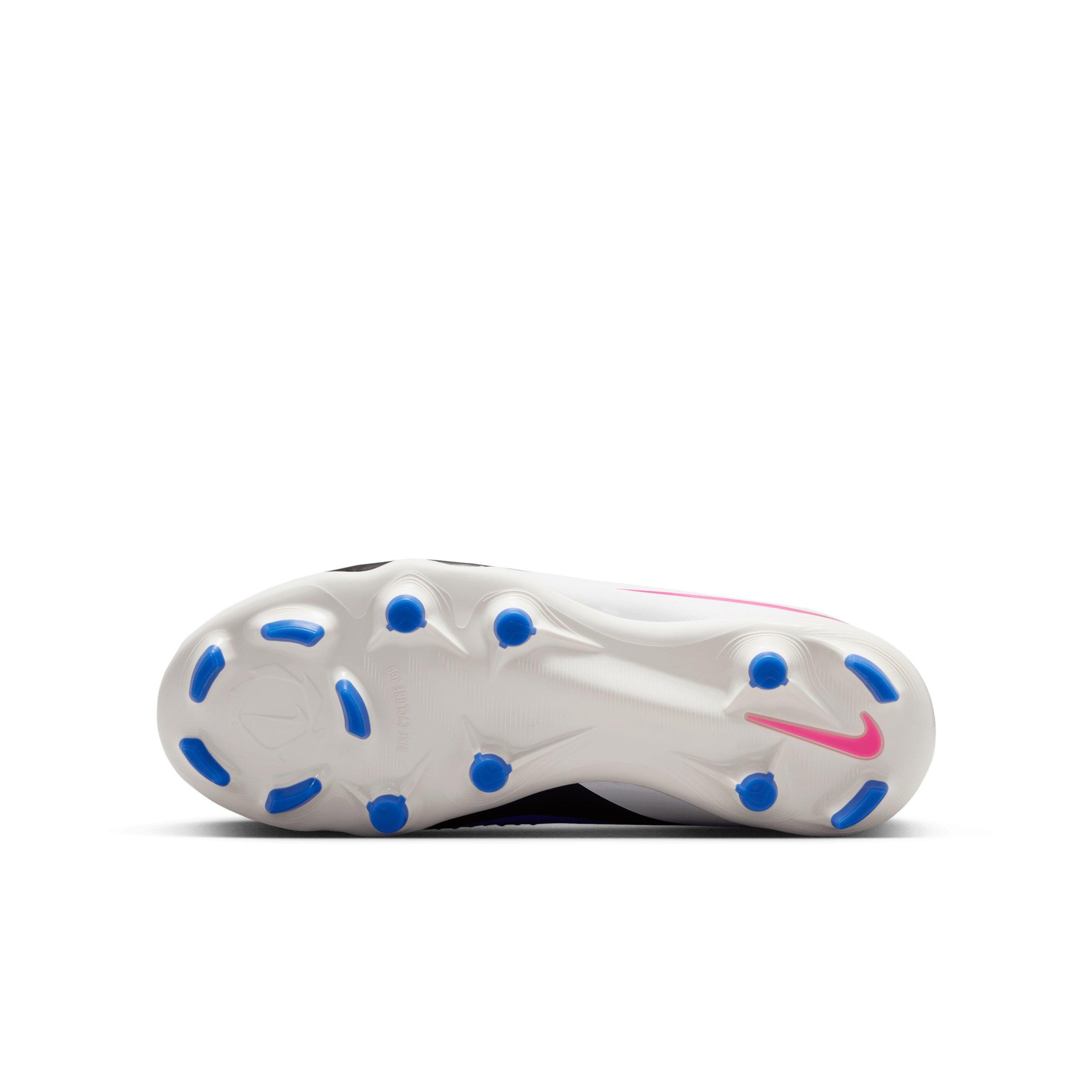 Nike Jr. Phantom 6 Low Academy MG "Racer Blue/White/Pink Blast" Grade School Kids' Soccer Cleat - BLUE/WHITE/PINK Thumbnail View 6