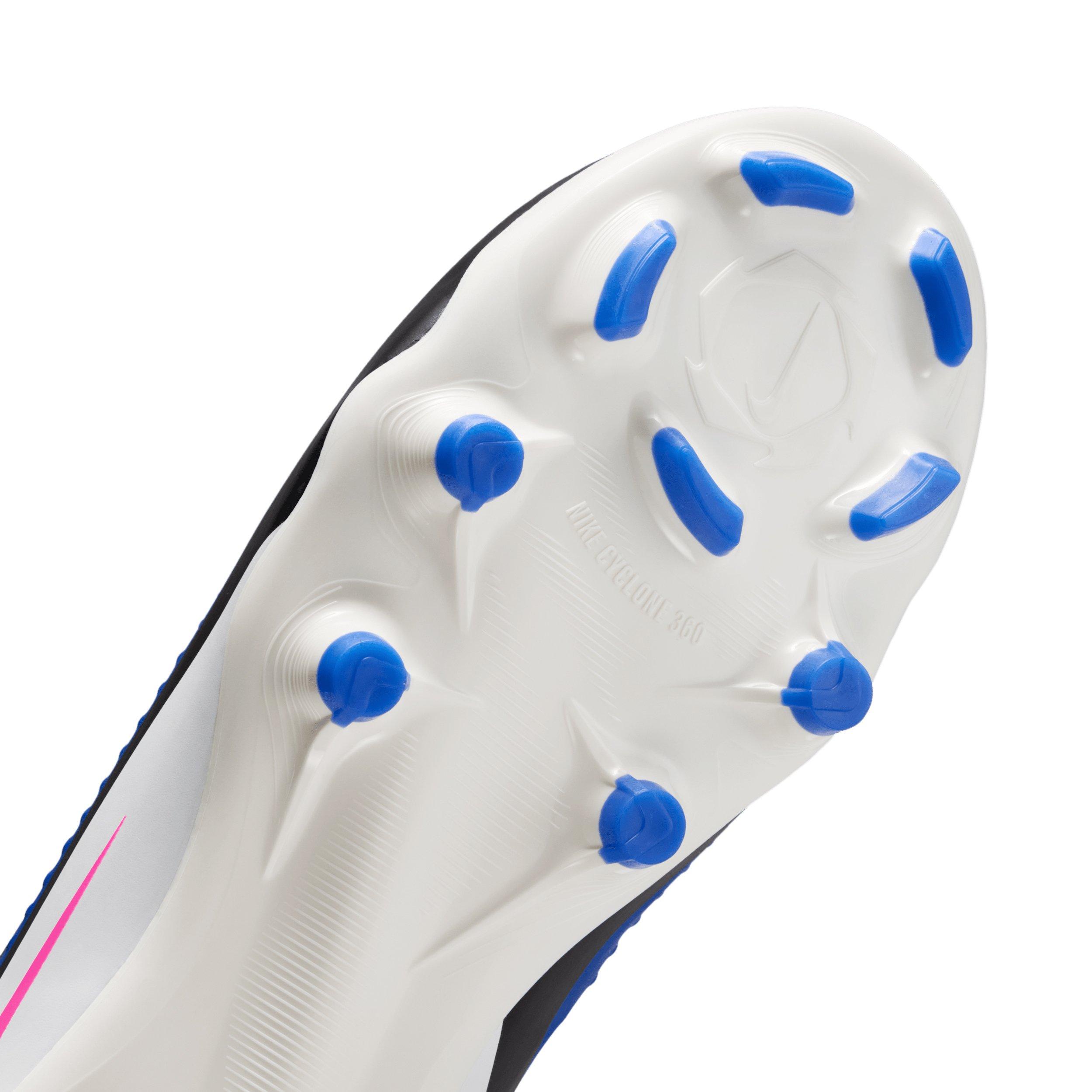 Nike Jr. Phantom 6 Low Academy MG "Racer Blue/White/Pink Blast" Grade School Kids' Soccer Cleat - BLUE/WHITE/PINK Thumbnail View 7