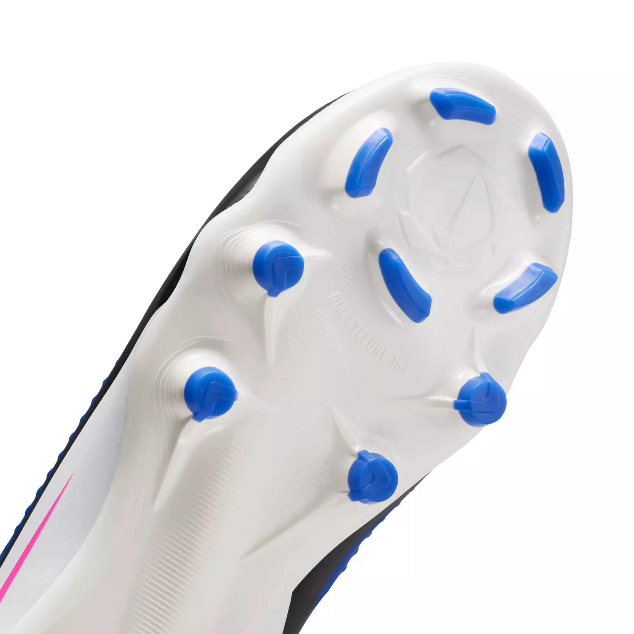 Nike Jr. Phantom 6 Low Academy MG "Racer Blue/White/Pink Blast" Grade School Kids' Soccer Cleat - BLUE/WHITE/PINK