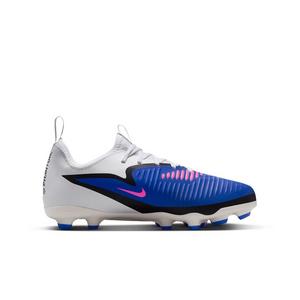 Nike Jr. Phantom 6 Low Academy MG "Racer Blue/White/Pink Blast" Grade School Kids' Soccer Cleat