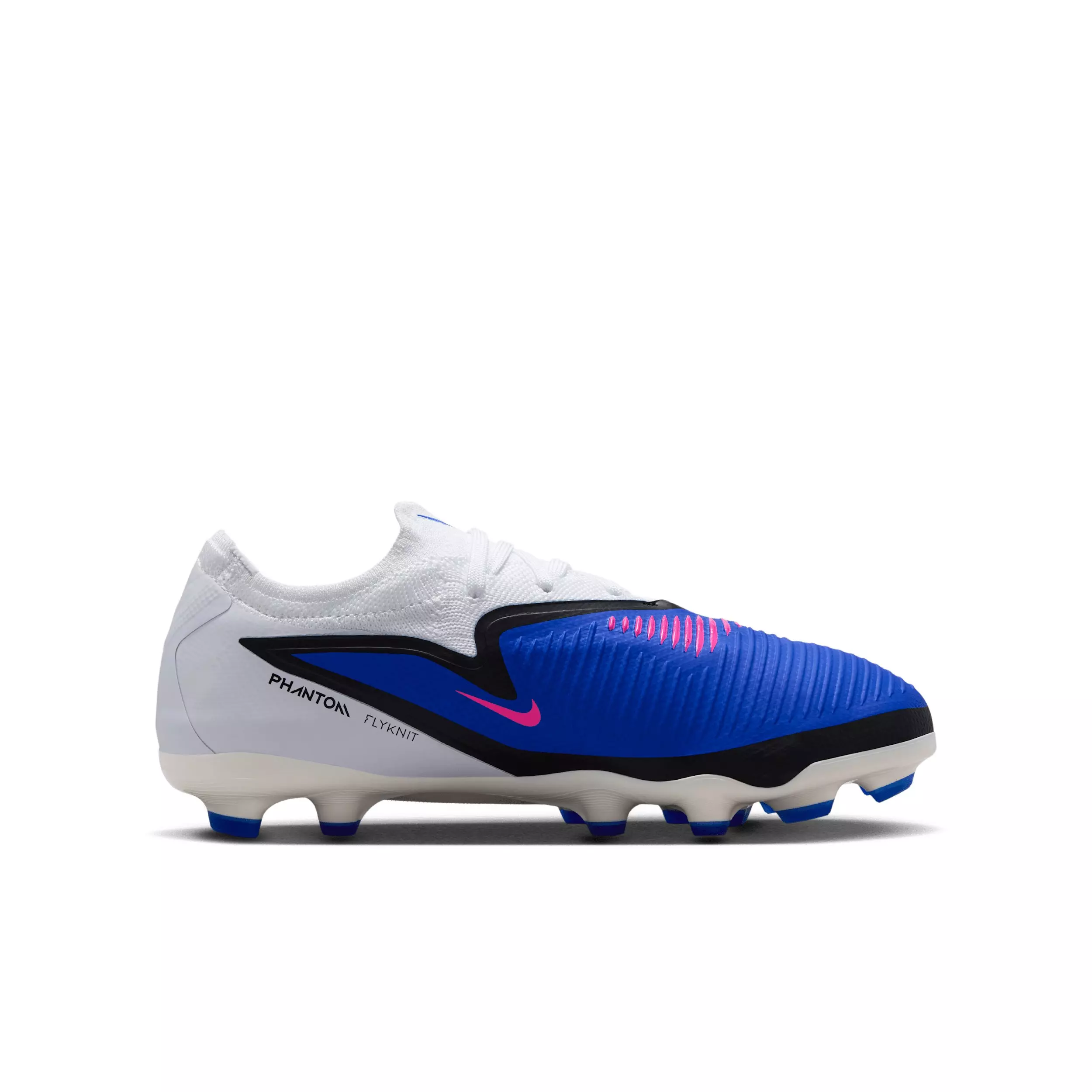 Nike Jr. Phantom 6 Low Pro MG "Racer Blue/White/Pink Blast" Grade School Kids' Soccer Cleat - BLUE/WHITE/PINK