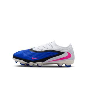 Nike Jr. Phantom 6 Low Pro MG "Racer Blue/White/Pink Blast" Grade School Kids' Soccer Cleat
