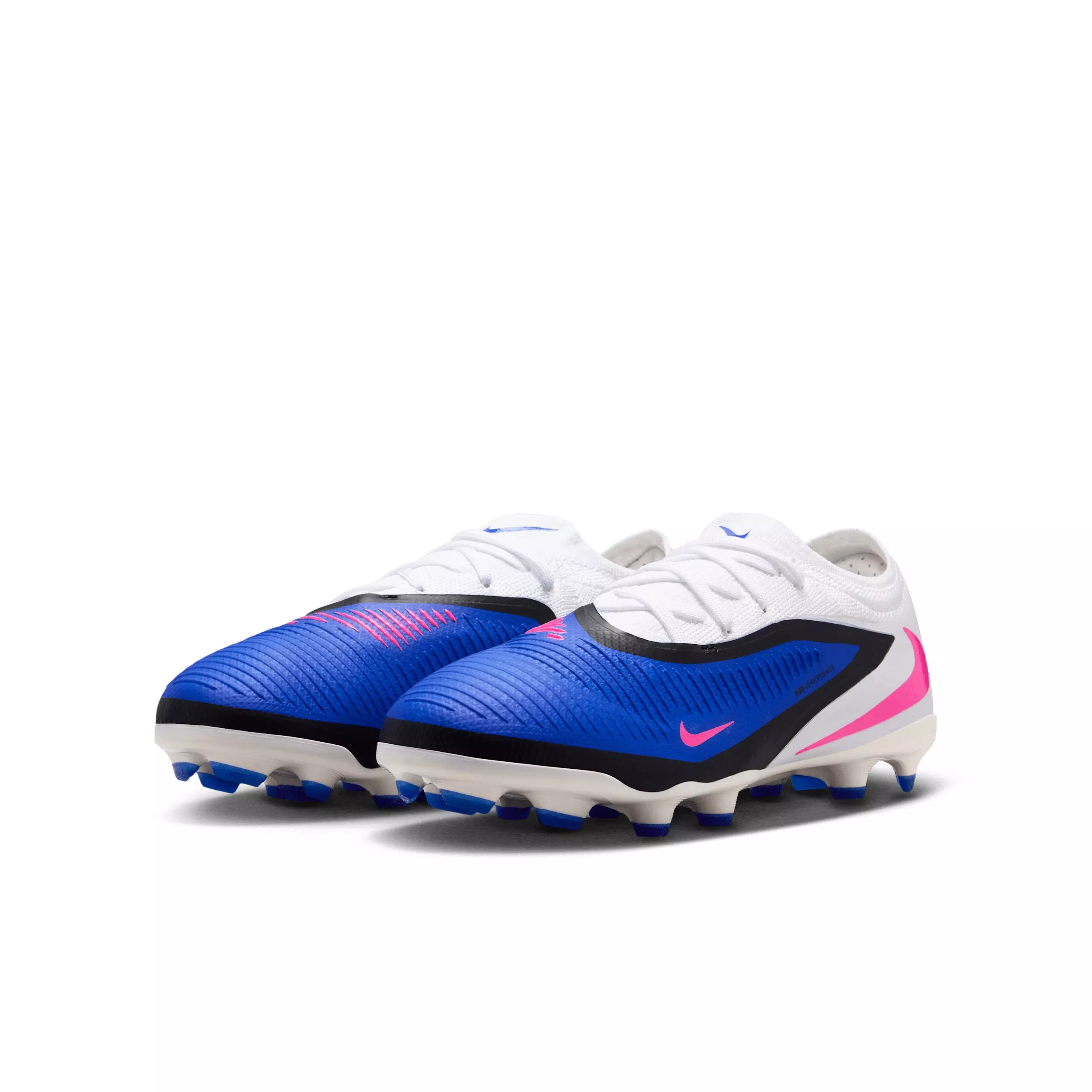 Nike Jr. Phantom 6 Low Pro MG "Racer Blue/White/Pink Blast" Grade School Kids' Soccer Cleat - BLUE/WHITE/PINK