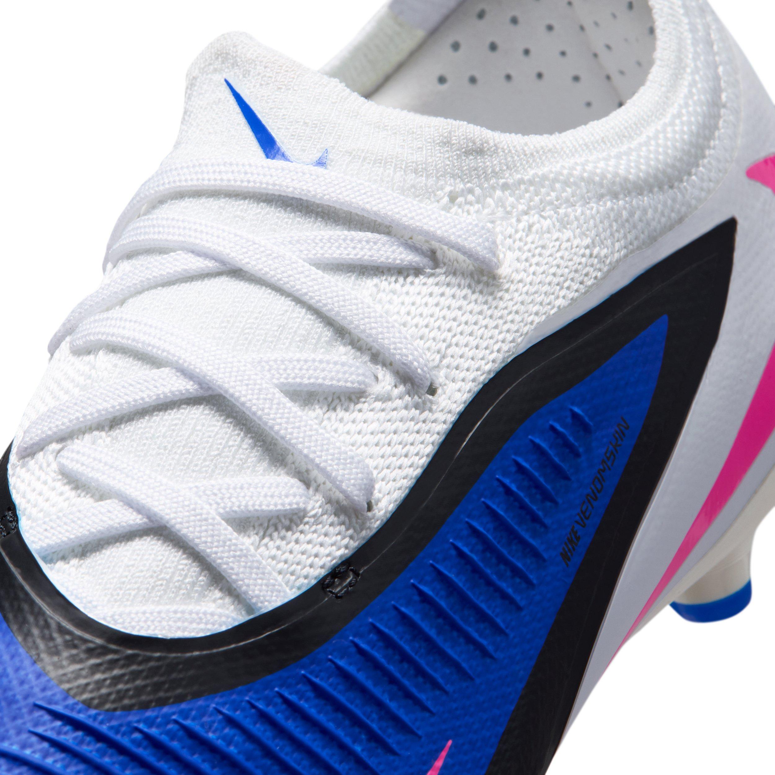 Nike Jr. Phantom 6 Low Pro MG "Racer Blue/White/Pink Blast" Grade School Kids' Soccer Cleat - BLUE/WHITE/PINK Thumbnail View 8