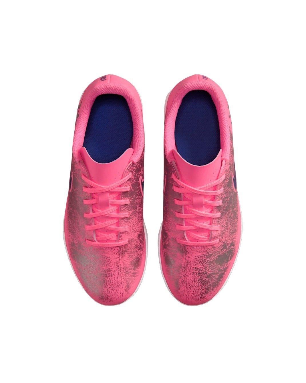 Nike "Vini Jr" Mercurial Vapor 16 Club IC "Sunset Pulse/Old Royal" Grade School Kids' Soccer Cleat - PINK/PURPLE Thumbnail View 3