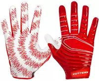 Cutters Rev 3.0 Youth Football Receiver Gloves - RED