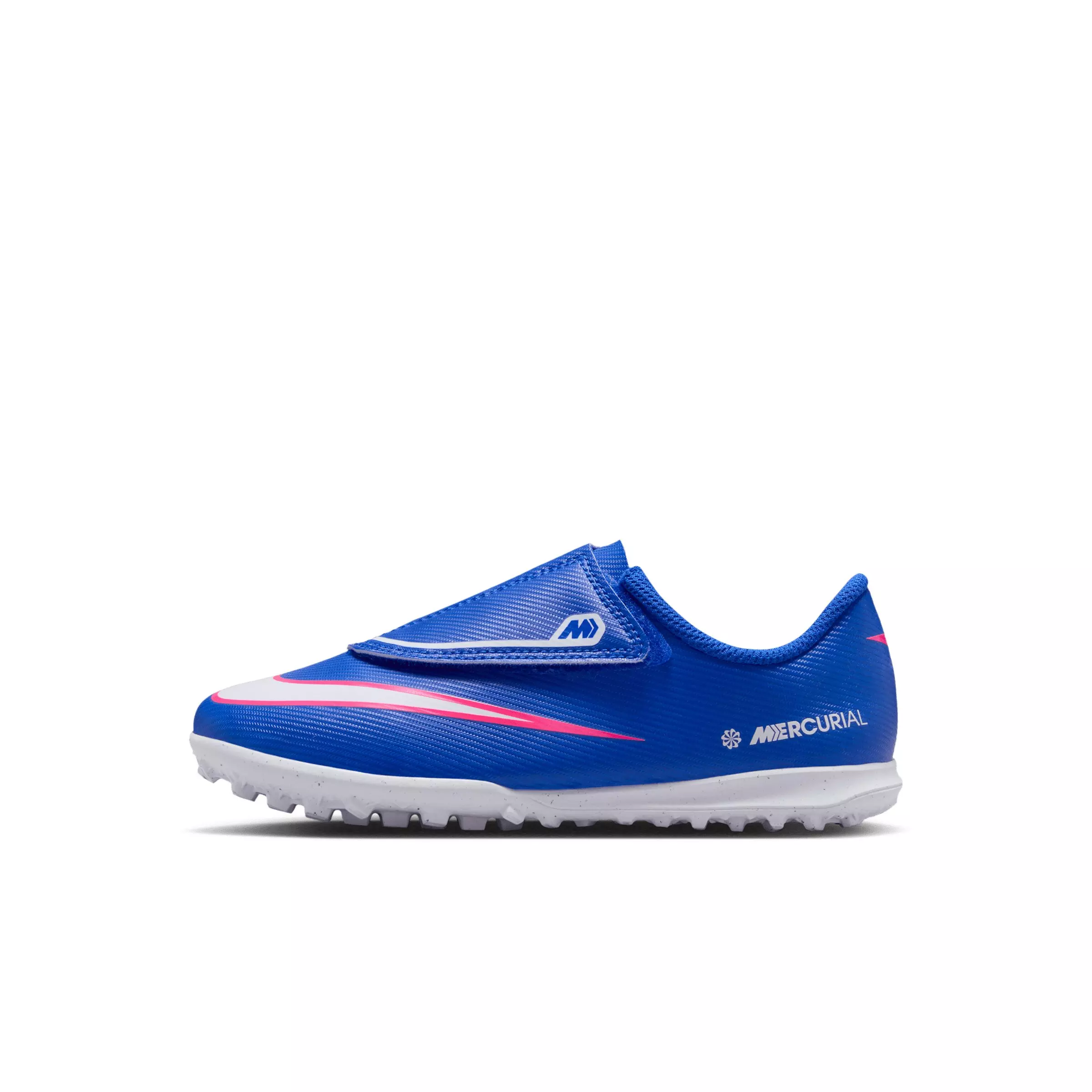Nike Jr. Mercurial Vapor 16 Club Turf "Racer Blue/White" Preschool Kids' Soccer Shoe - BLUE/WHITE