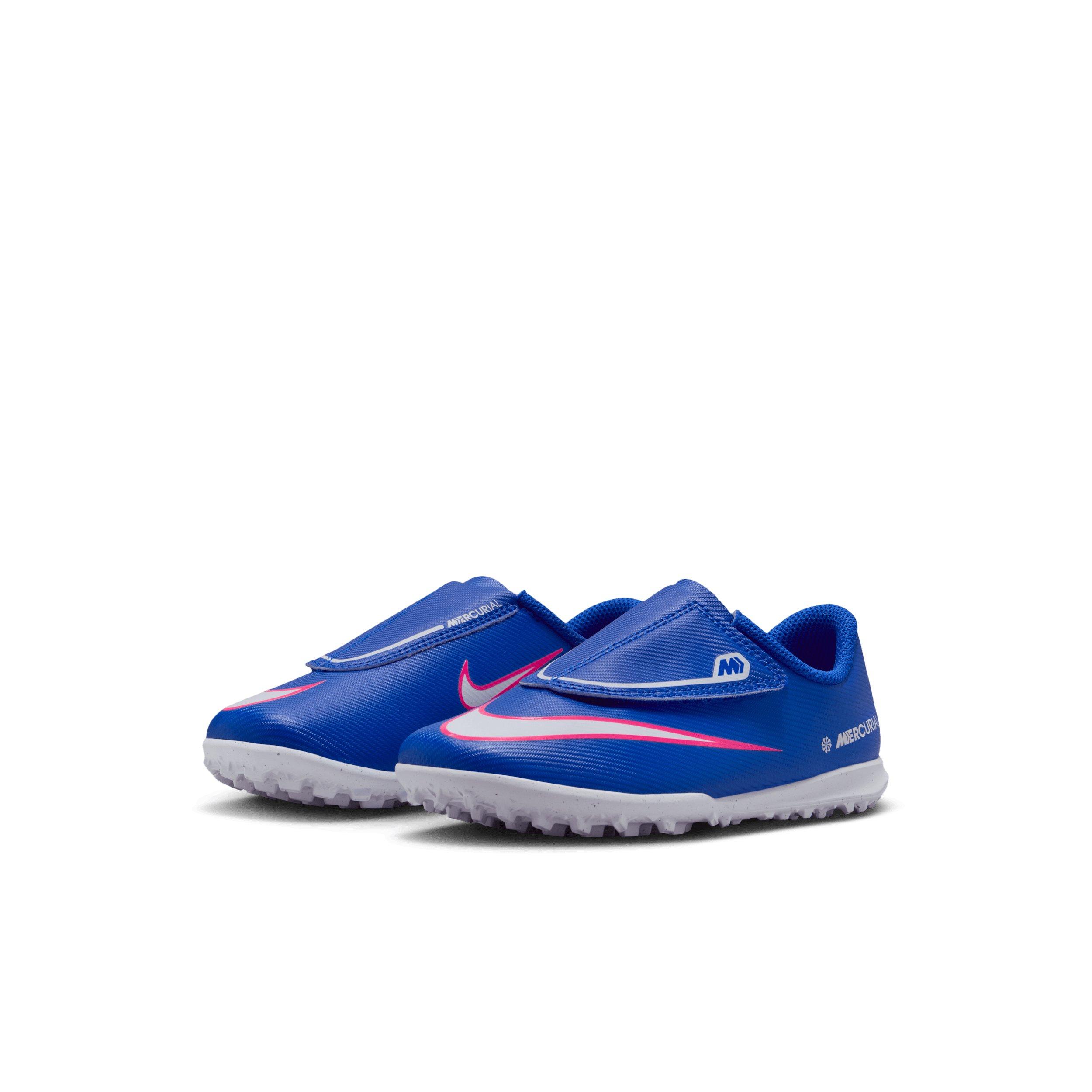 Nike Jr. Mercurial Vapor 16 Club Turf "Racer Blue/White" Preschool Kids' Soccer Shoe - BLUE/WHITE Thumbnail View 3