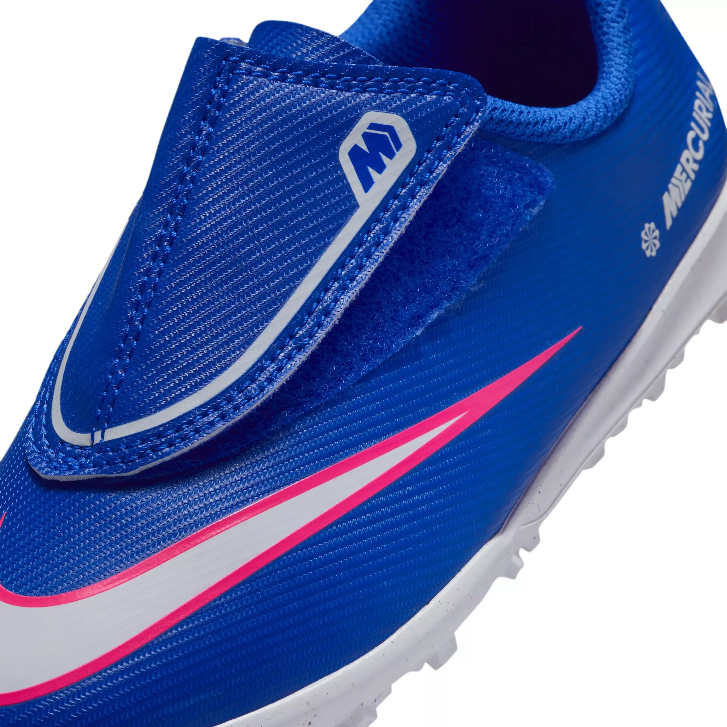 Nike Jr. Mercurial Vapor 16 Club Turf "Racer Blue/White" Preschool Kids' Soccer Shoe - BLUE/WHITE
