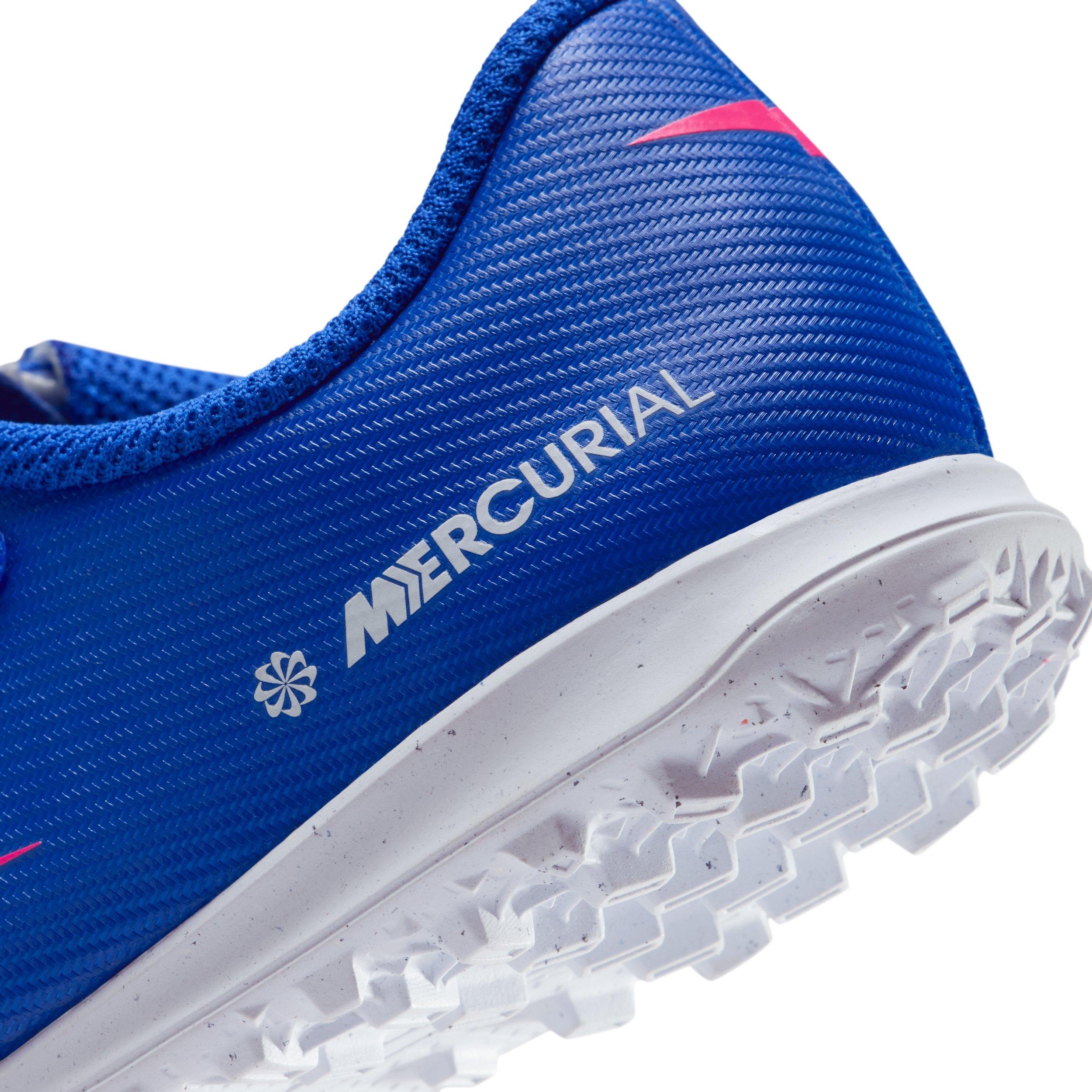 Nike Jr. Mercurial Vapor 16 Club Turf "Racer Blue/White" Preschool Kids' Soccer Shoe - BLUE/WHITE Thumbnail View 8