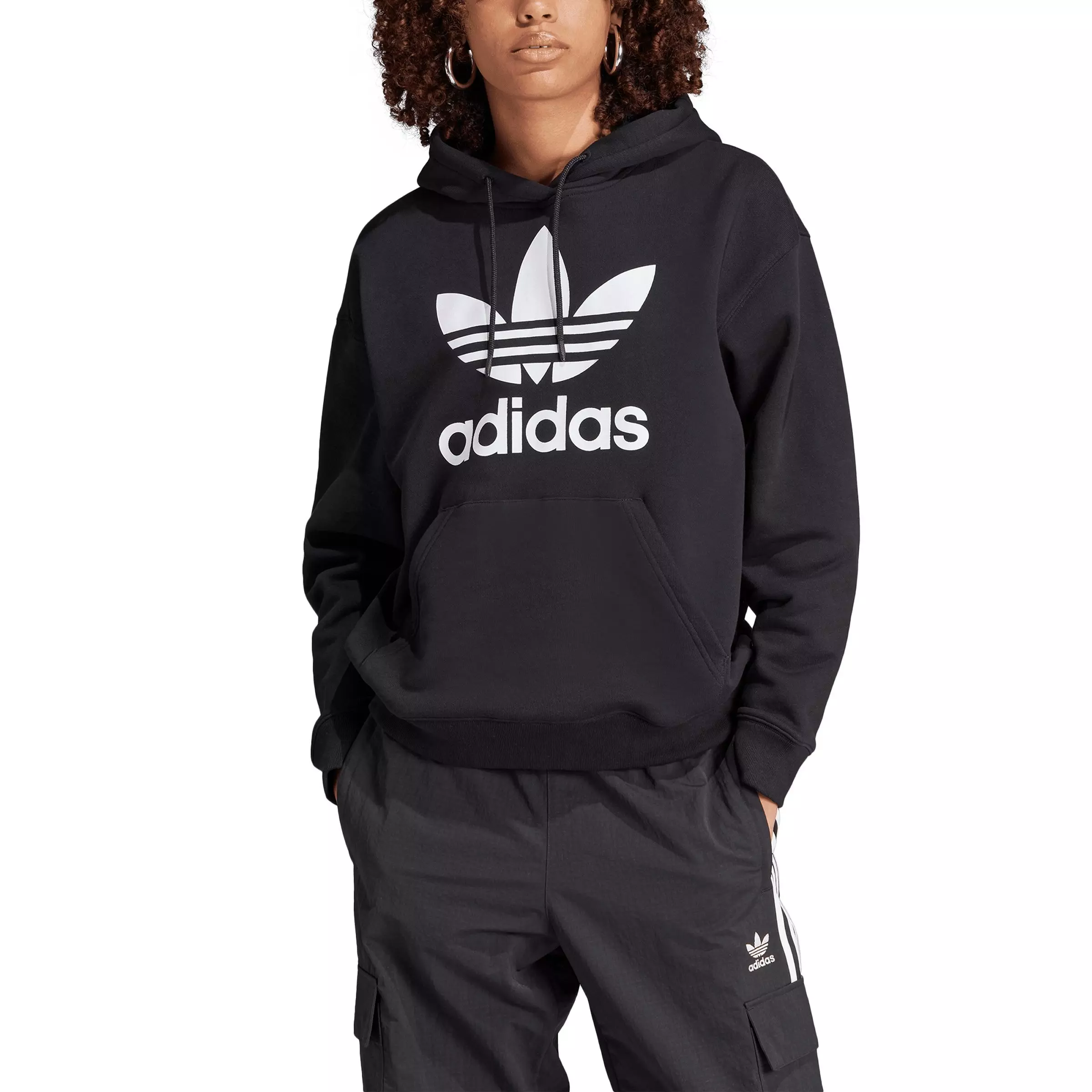 adidas Women's Originals Trefoil Hoodie - Black - BLACK