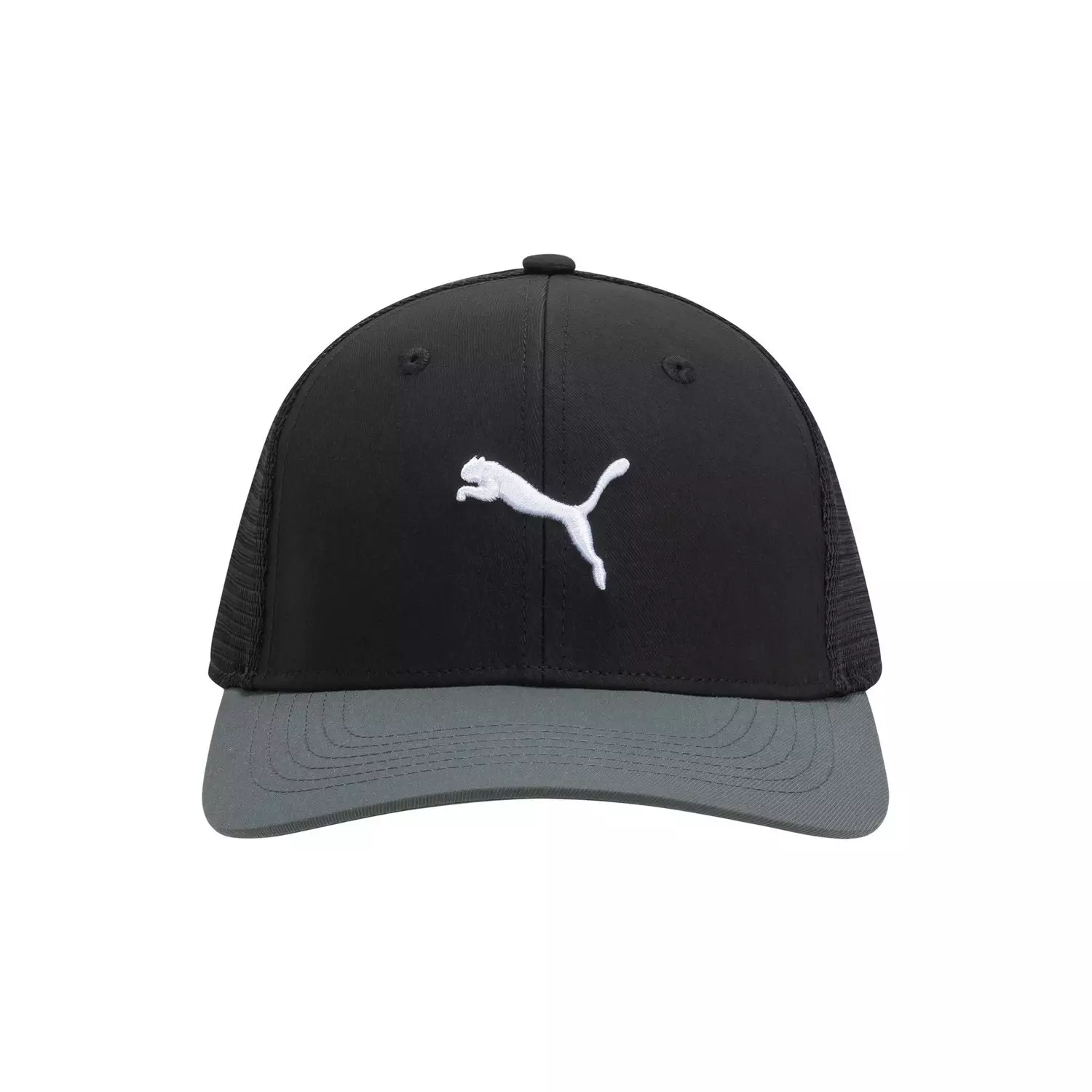 PUMA Color Block Trucker Hat - Black/Grey - BLACK/GREY