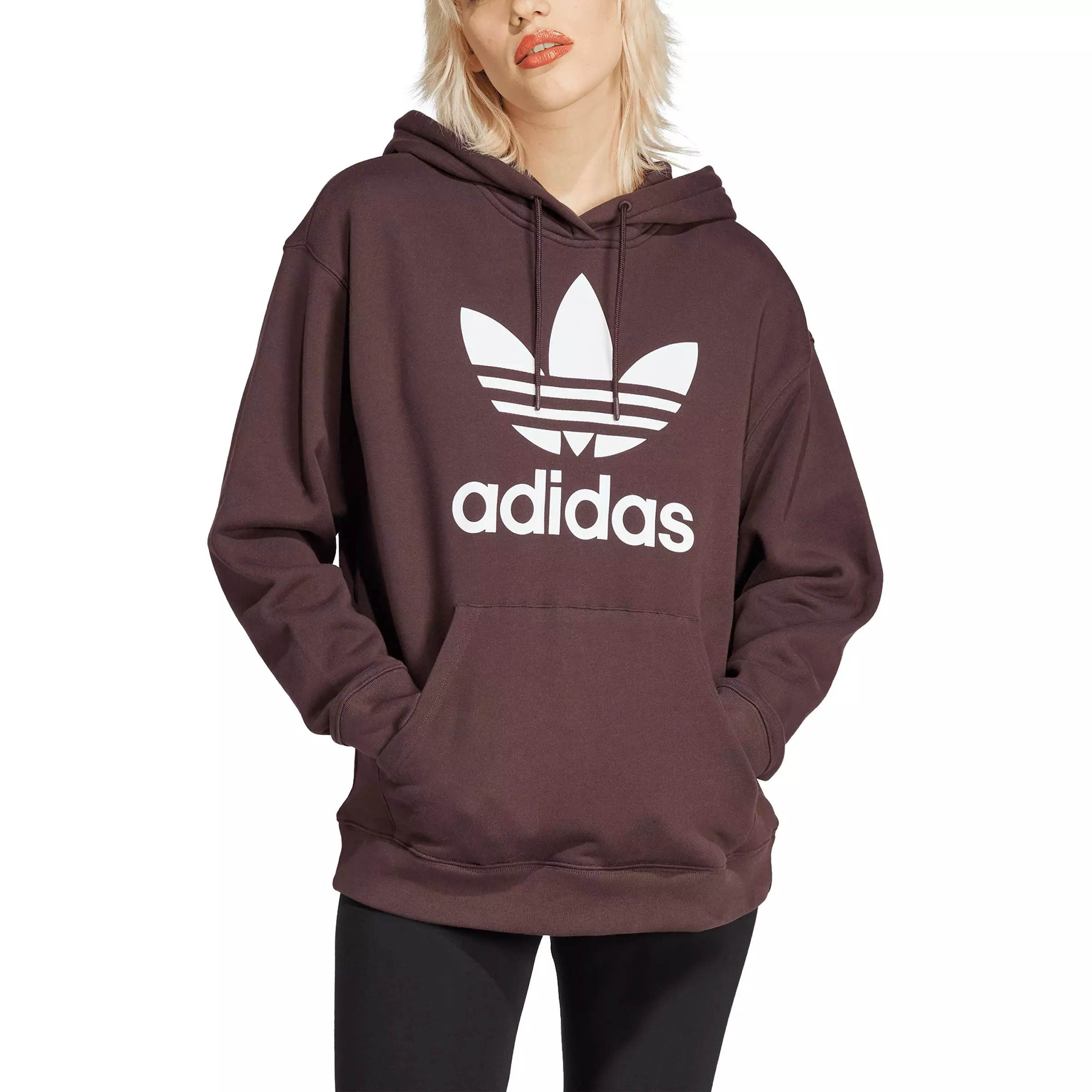 adidas Women's Originals Trefoil Hoodie - Brown - BROWN