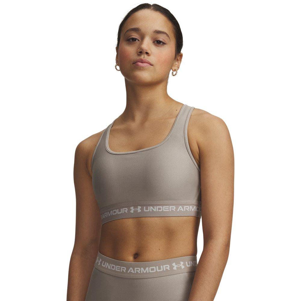 Under Armour Women's Crossback Mid Medium-Support Sports Bra - Taupe - TAUPE Thumbnail View 1