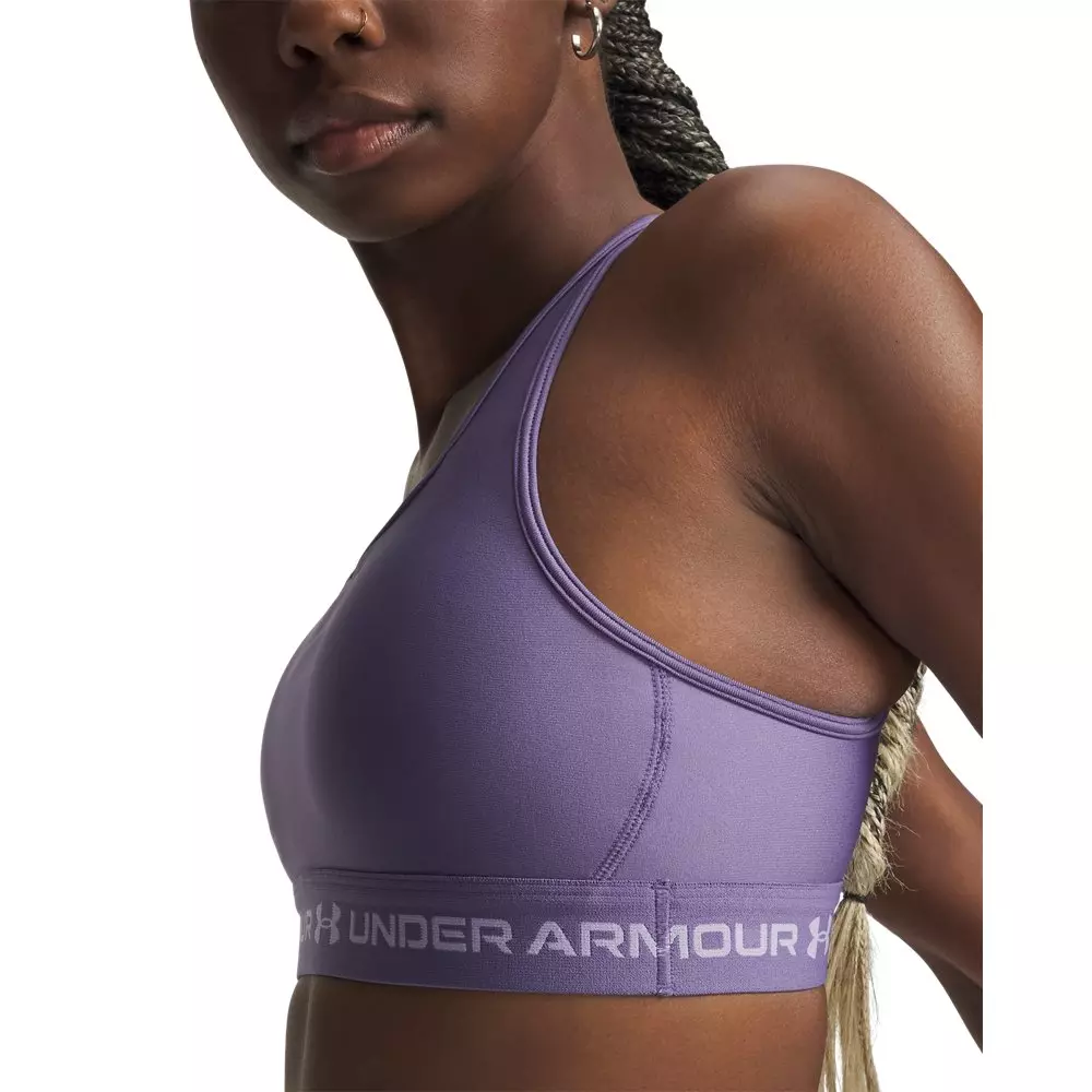 Under Armour Women's Crossback Mid Medium-Support Sports Bra - Purple - PURPLE