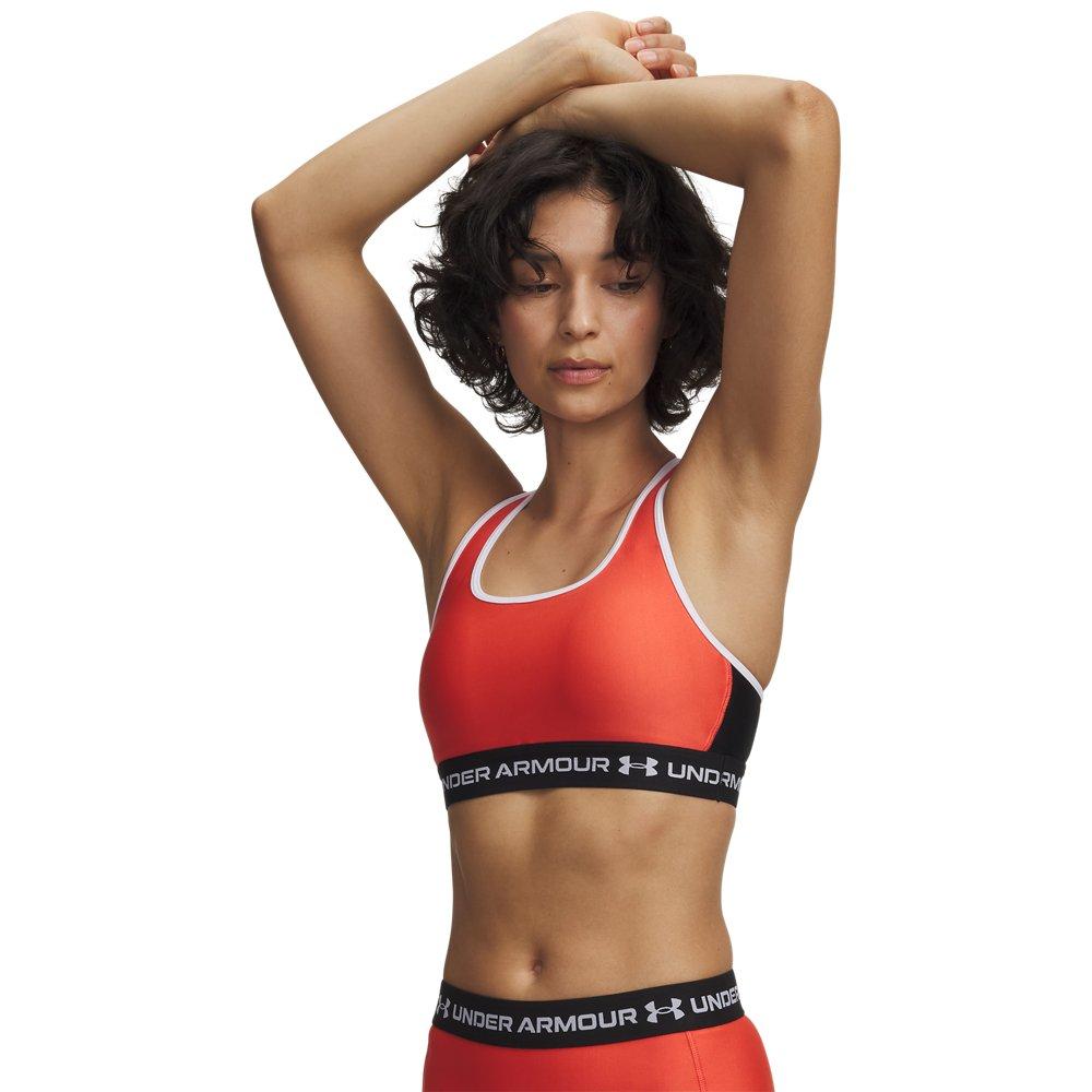 Under Armour Women's Crossback Mid Medium-Support Sports Bra - Red/Black/White - RED/BLACK/WHITE Thumbnail View 1