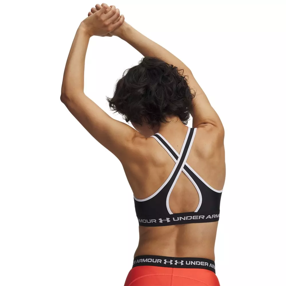Under Armour Women's Crossback Mid Medium-Support Sports Bra - Red/Black/White - RED/BLACK/WHITE
