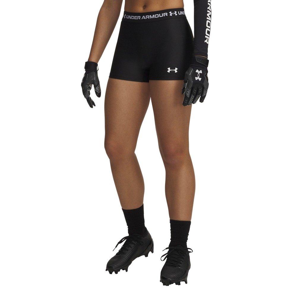 Under Armour Women's HeatGear Shorty 3" Shorts - Black/White - BLACK/WHITE Thumbnail View 1