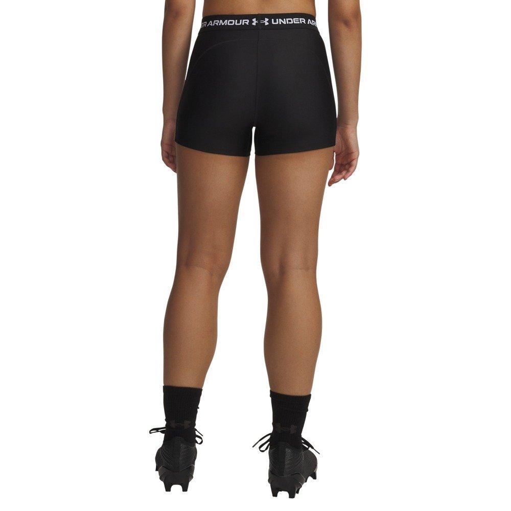 Under Armour Women's HeatGear Shorty 3" Shorts - Black/White - BLACK/WHITE Thumbnail View 2