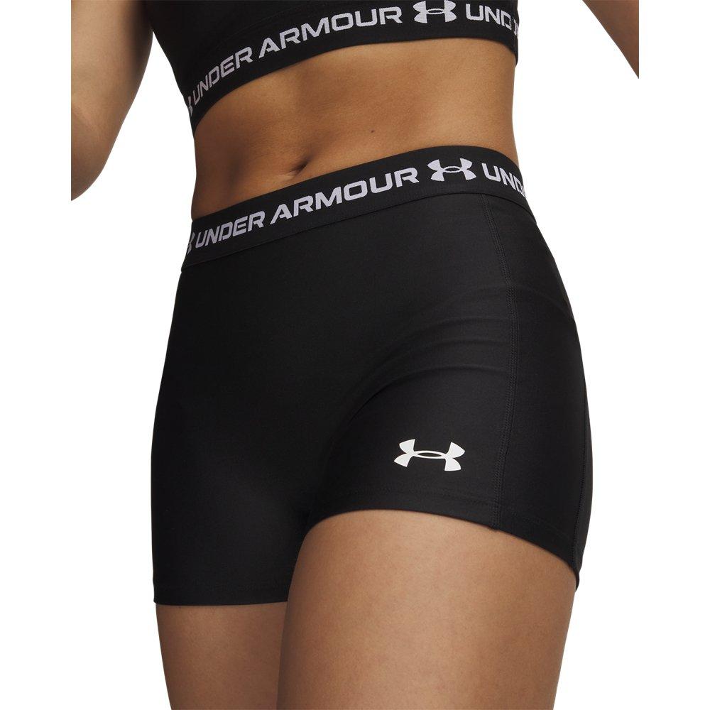 Under Armour Women's HeatGear Shorty 3" Shorts - Black/White - BLACK/WHITE Thumbnail View 3