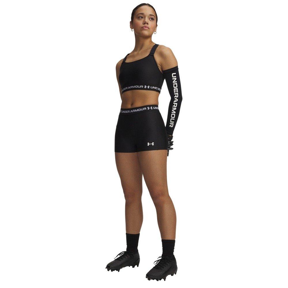 Under Armour Women's HeatGear Shorty 3" Shorts - Black/White - BLACK/WHITE Thumbnail View 4