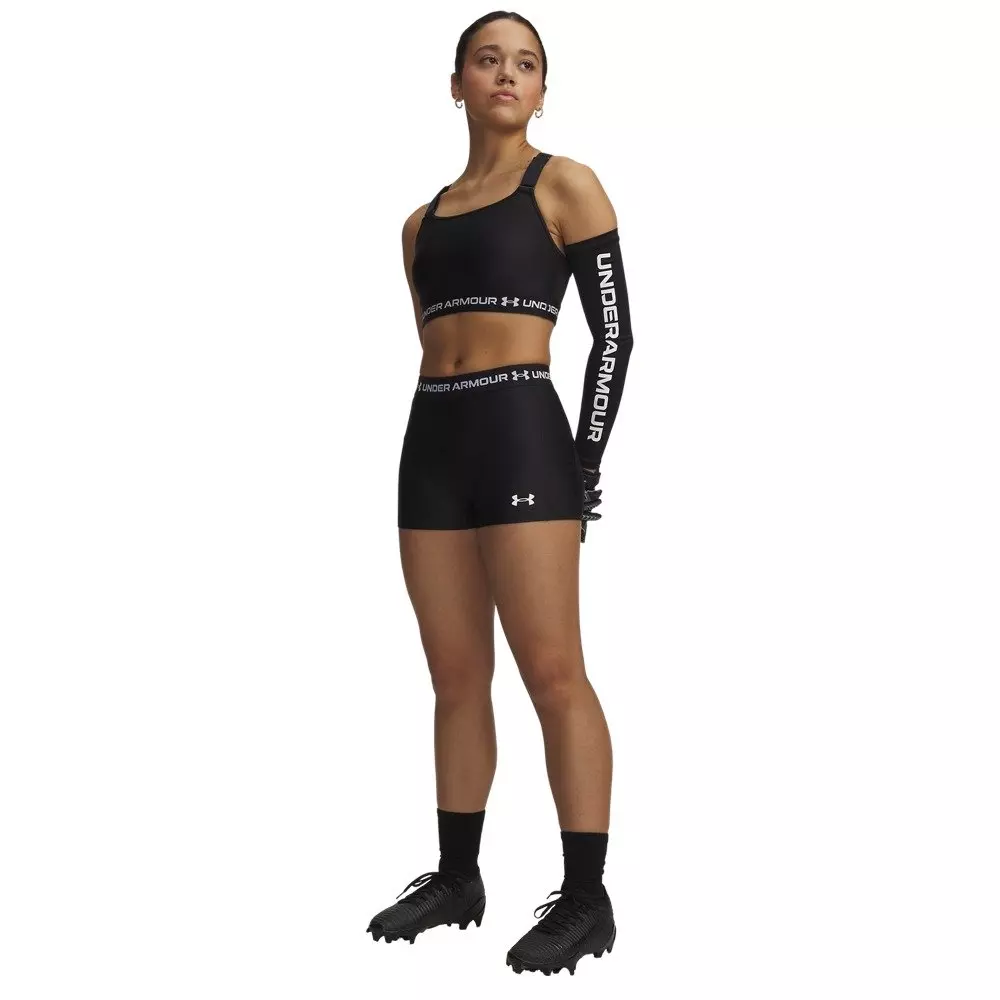 Under Armour Women's HeatGear Shorty 3" Shorts - Black/White - BLACK/WHITE