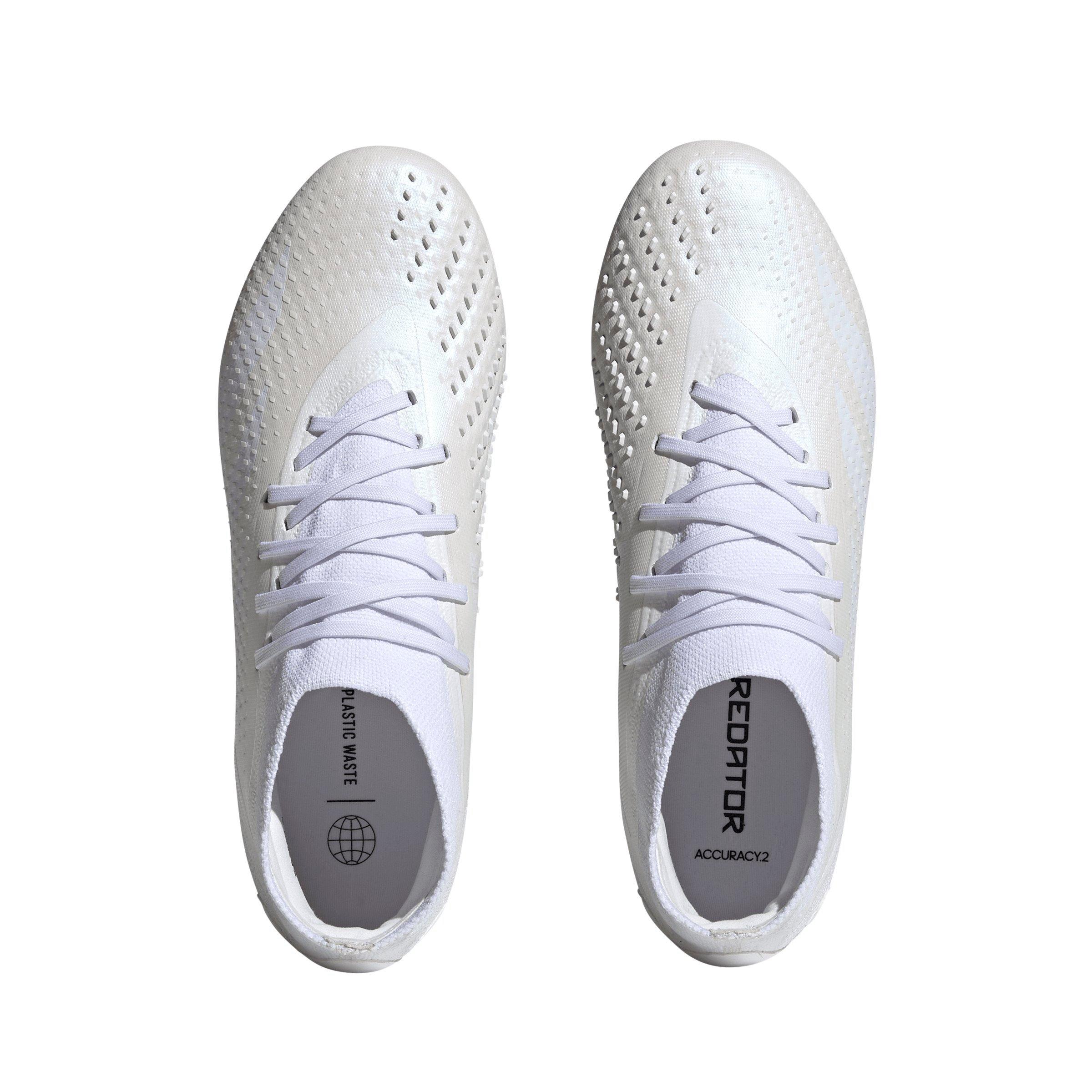 adidas Predator Accuracy.2 Firm Ground "Ftwr White/Ftwr White/Core Black" Men's Soccer Cleat - WHITE/WHITE/BLACK Thumbnail View 5