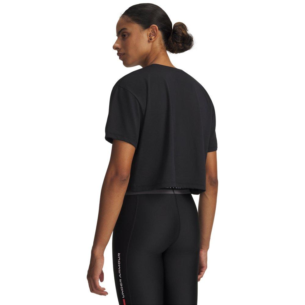 Under Armour Women's Tech Branded Cropped Short Sleeve - Black/Red/White - BLACK/RED/WHITE Thumbnail View 2