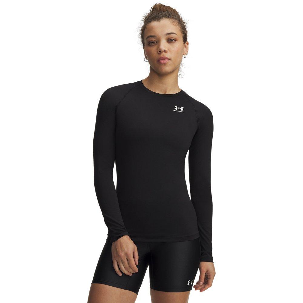Under Armour Women's HeatGear Compression Long Sleeve - Black/White - BLACK/WHITE Thumbnail View 1