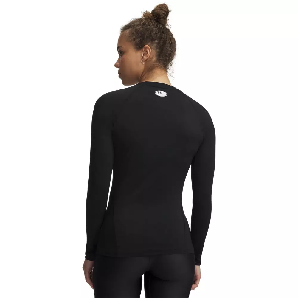 Under Armour Women's HeatGear Compression Long Sleeve - Black/White - BLACK/WHITE