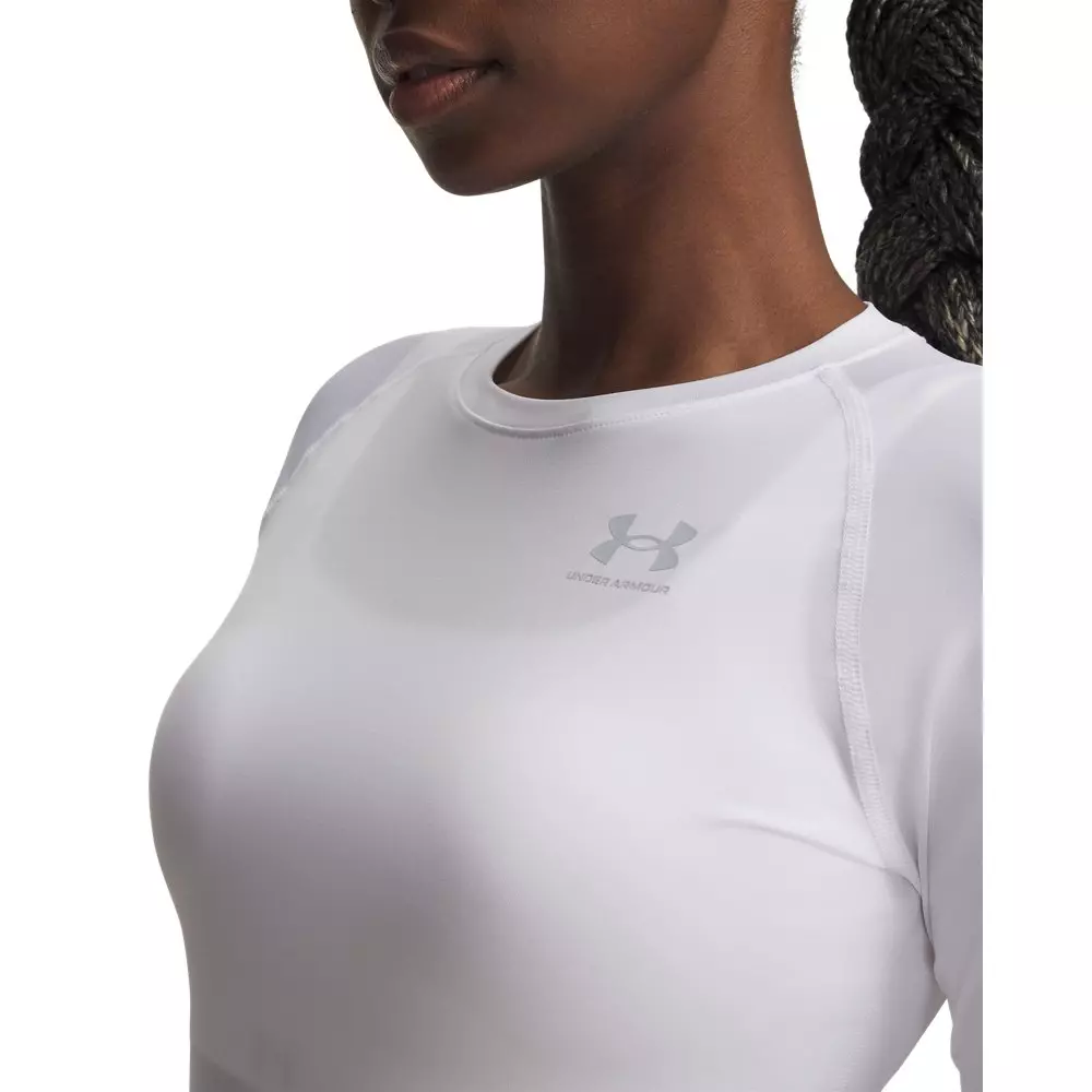 Under Armour Women's HeatGear Compression Long Sleeve - White/Grey - WHITE/GREY