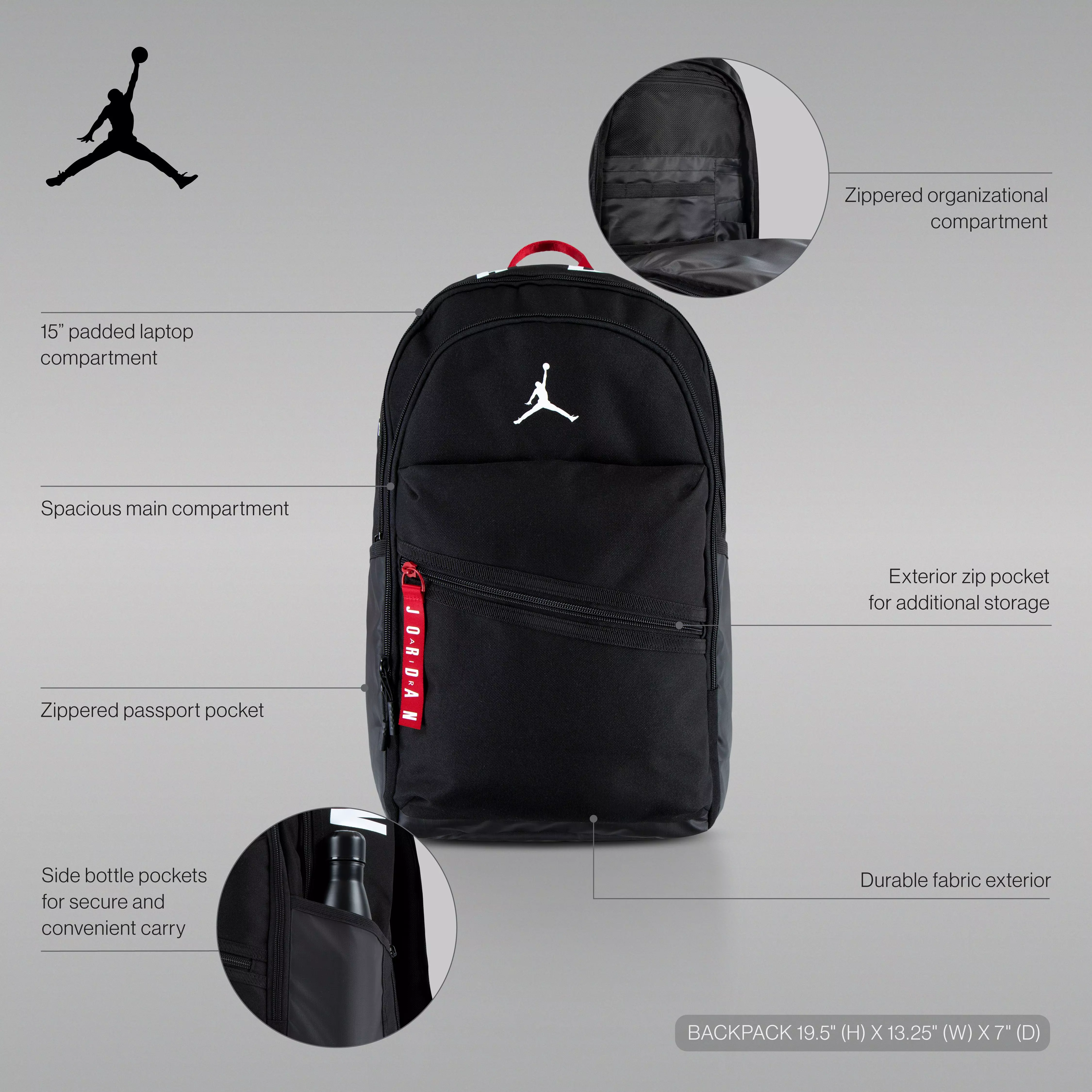 Jordan Air Patrol Backpack - Black/Red - BLACK/RED