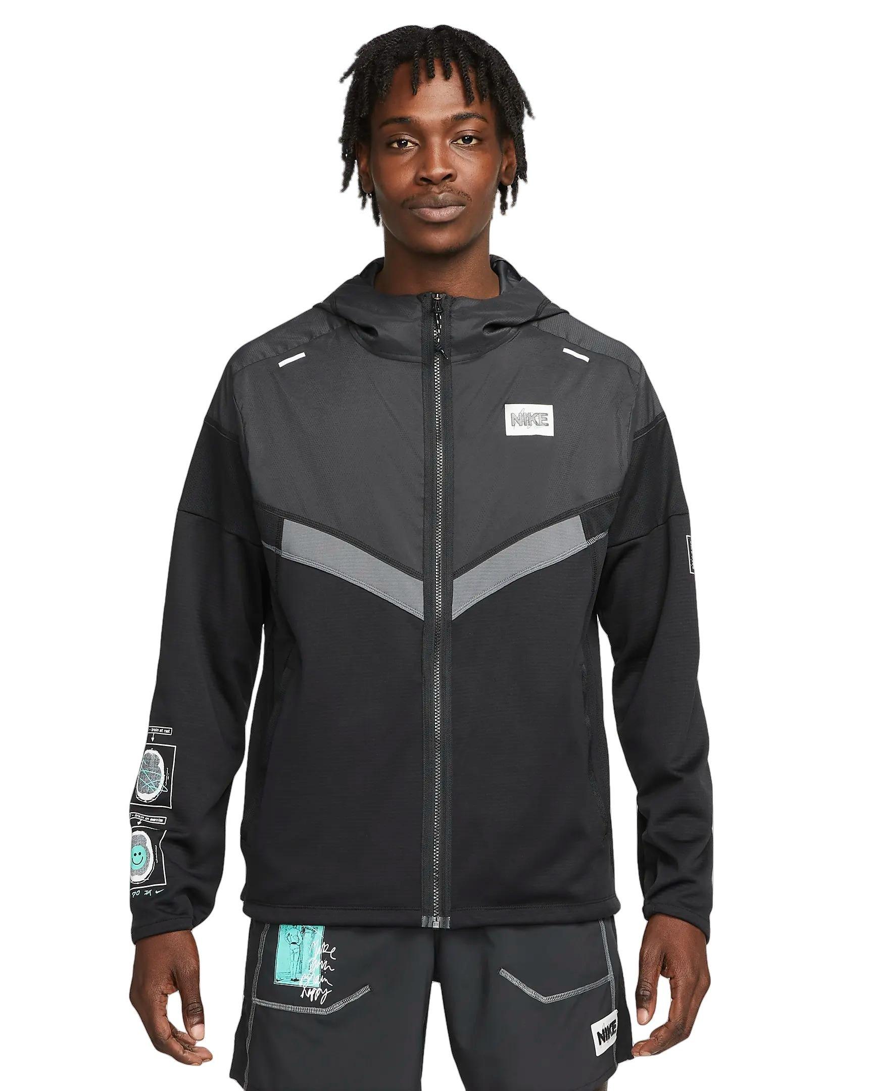 Nike Men's Windrunner DYE Running Jacket - BLACK Thumbnail View 1