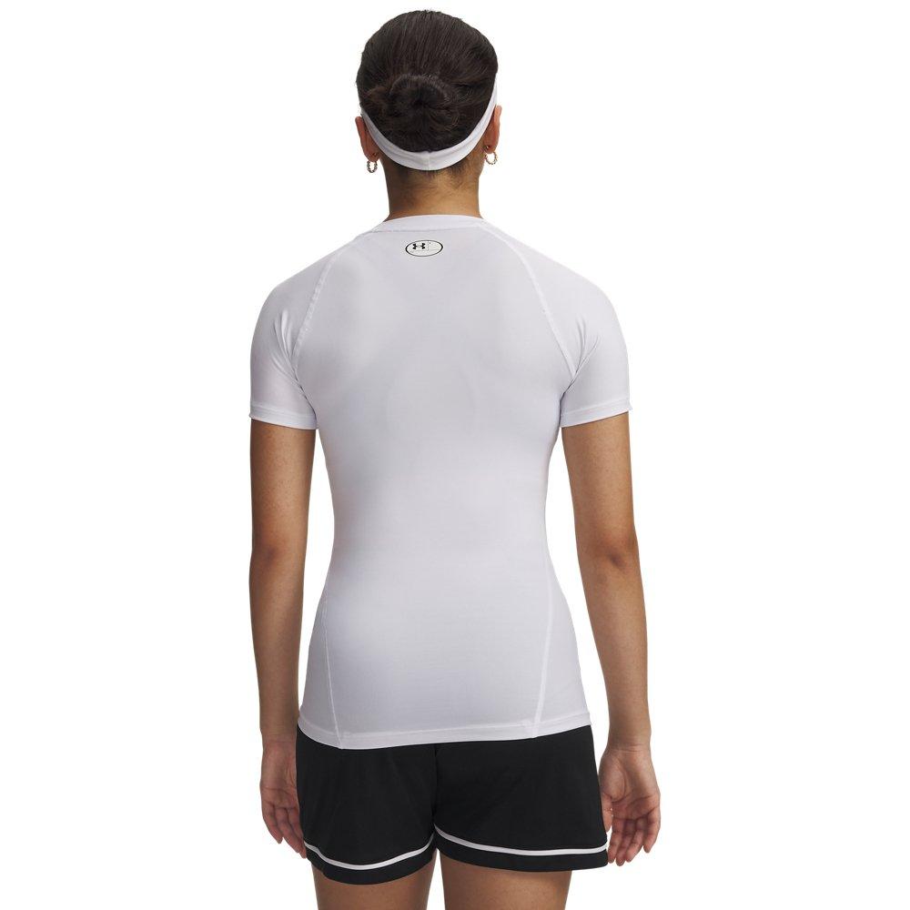 Under Armour Women's HeatGear Compression Short Sleeve Shirt - White/Grey - WHITE/GREY Thumbnail View 2